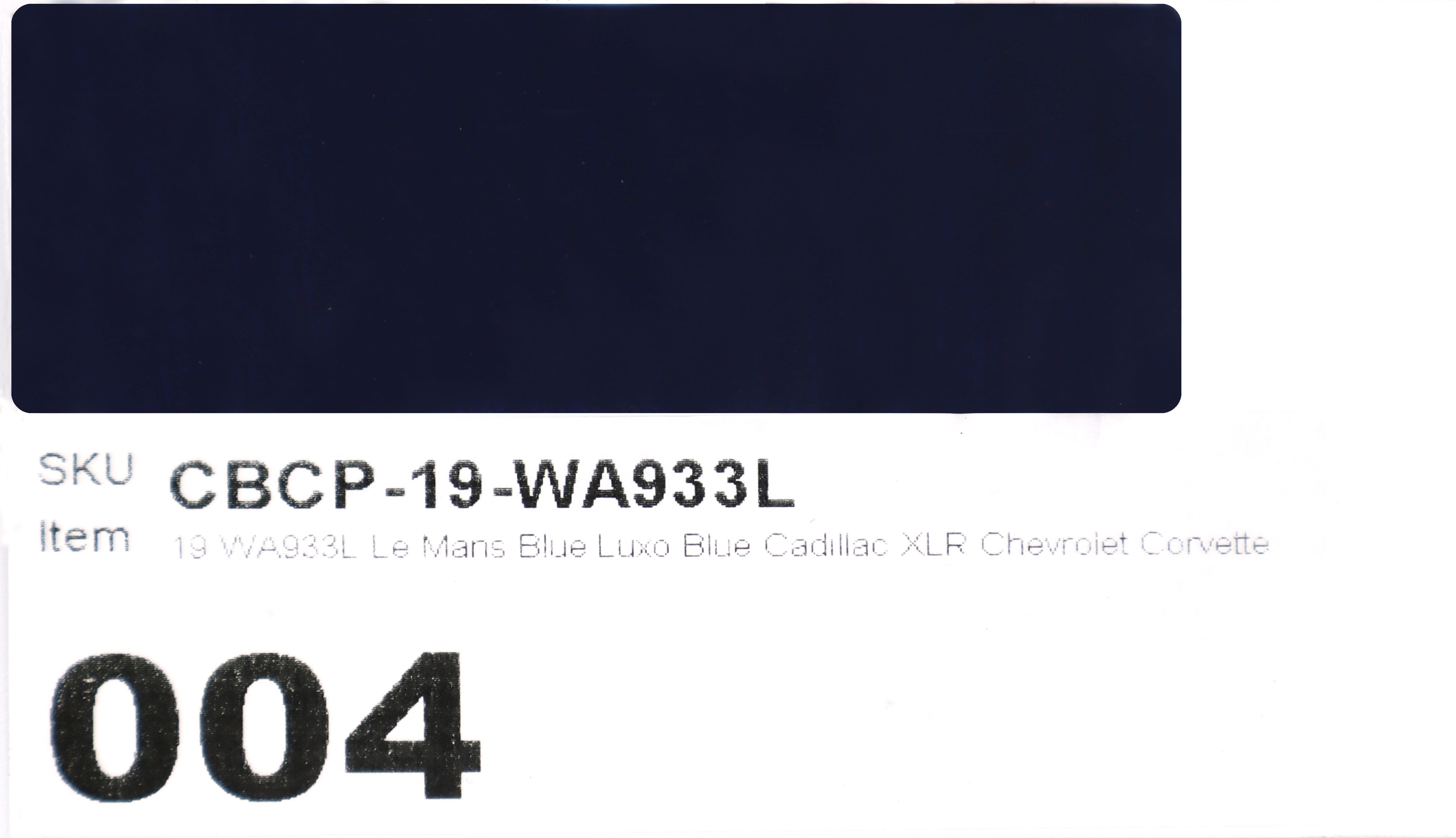 19 WA933L Le Mans Blue Luxo Blue Cadillac XLR Chevrolet Corvette Custom Brake Caliper Paint