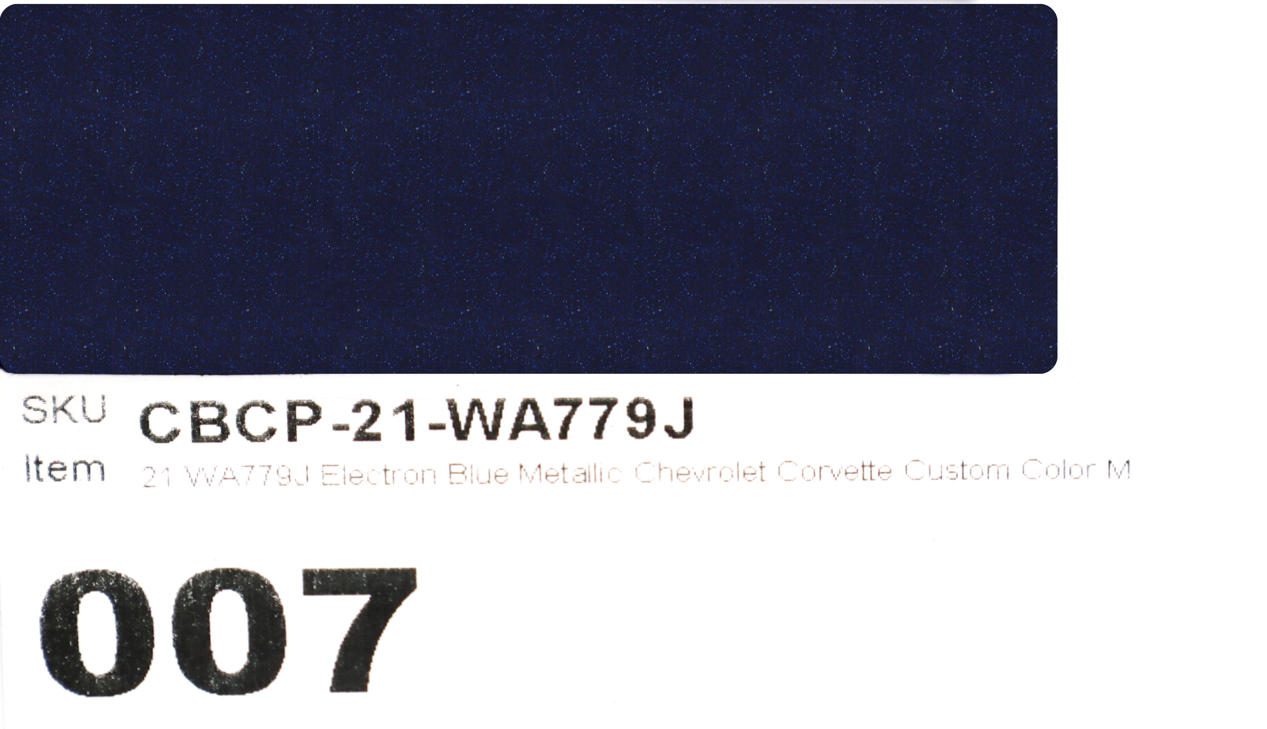 21 WA779J Electron Blue Metallic Chevrolet Corvette Custom Color Match Brake Caliper Paint