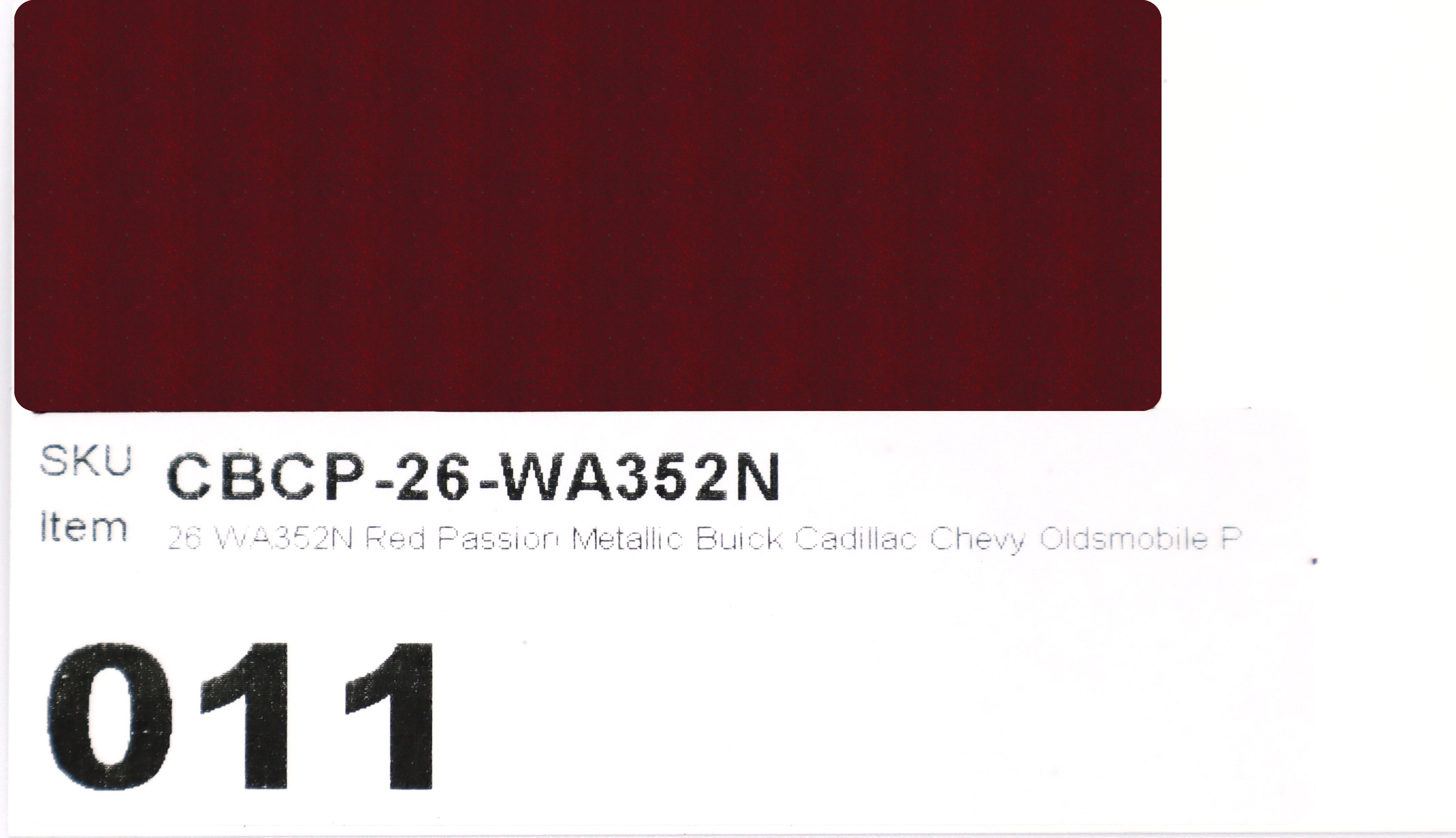 26 WA352N Red Passion Metallic Buick Cadillac Chevy Oldsmobile Pontiac Saturn Brake Caliper Paint