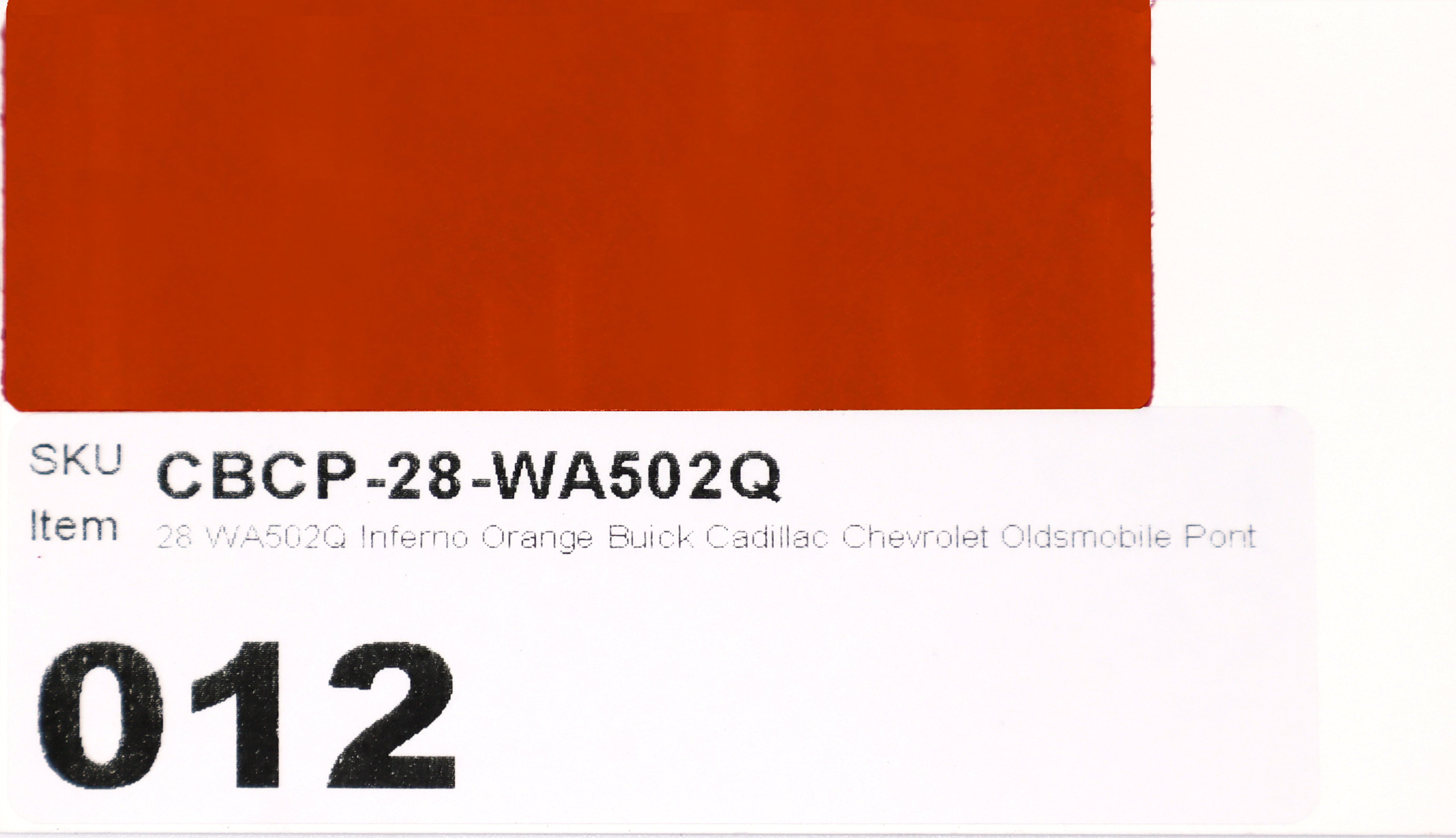 28 WA502Q Inferno Orange Buick Cadillac Chevrolet Oldsmobile Pontiac Saturn Brake Caliper Paint
