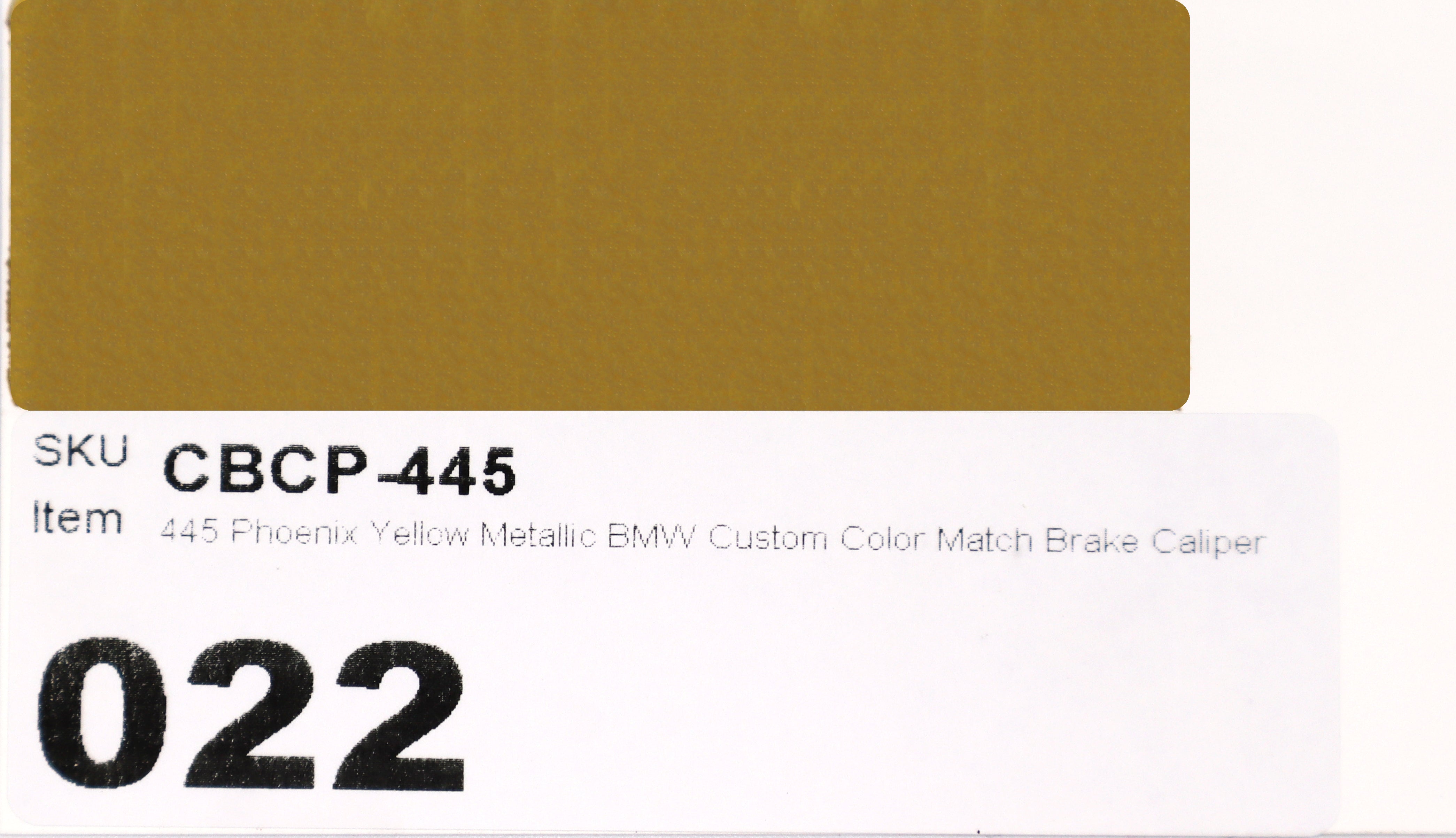 445 Phoenix Yellow Metallic BMW Custom Color Match Brake Caliper Paint