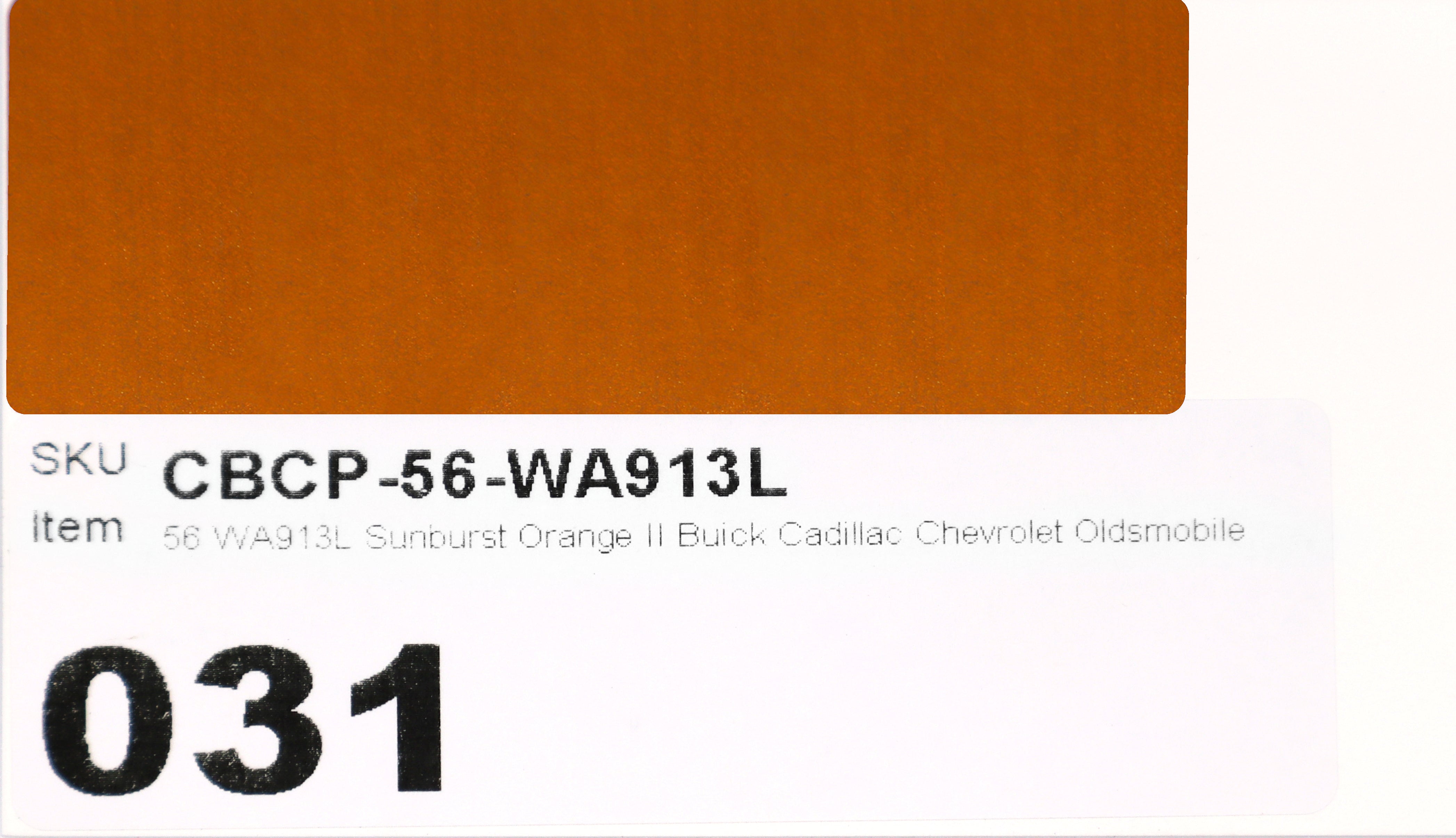 56 WA913L Sunburst Orange II Buick Cadillac Chevrolet Oldsmobile Pontiac Saturn Brake Caliper Paint