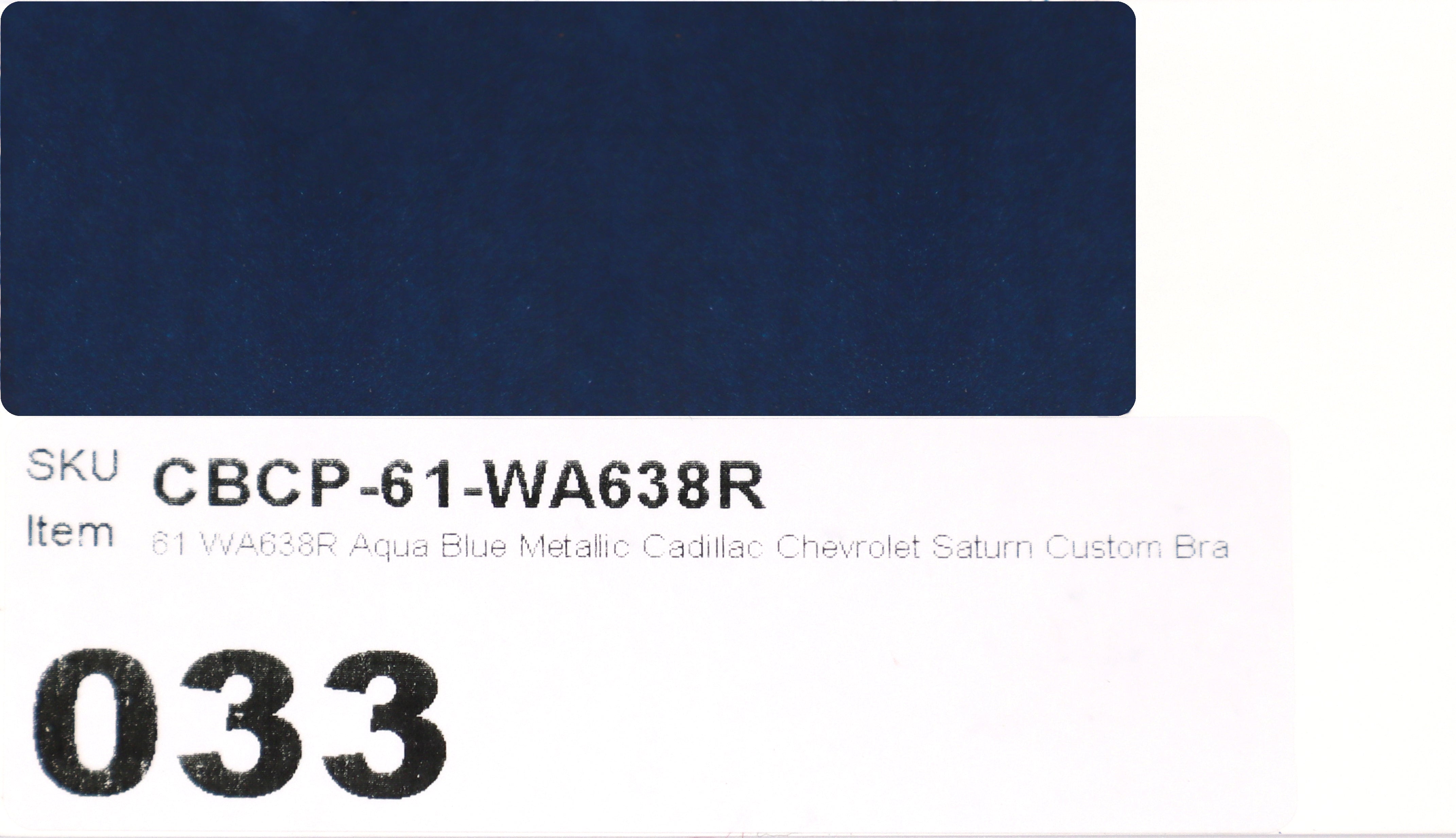 61 WA638R Aqua Blue Metallic Cadillac Chevrolet Saturn Custom Brake Caliper Paint