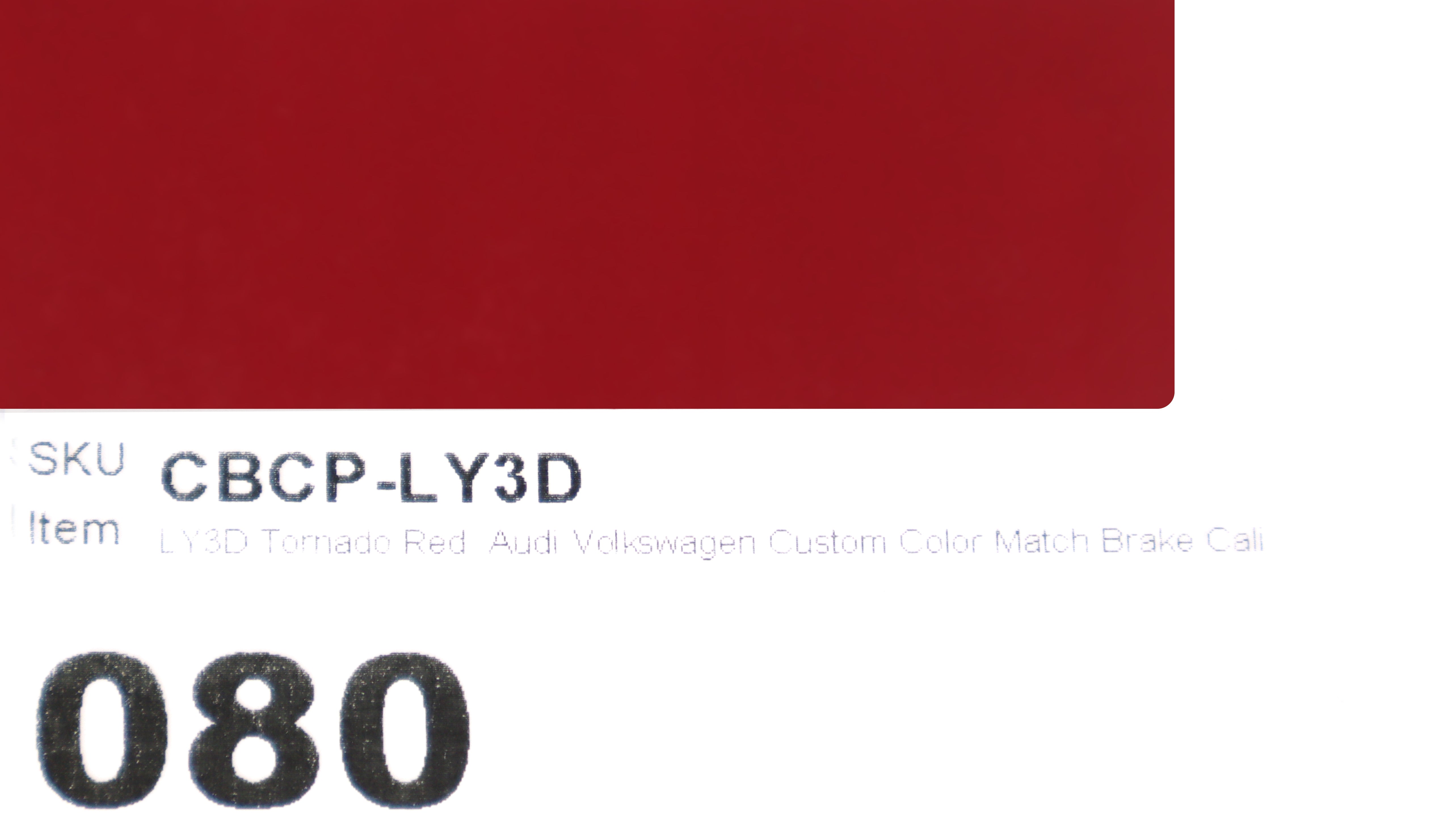 LY3D Tornado Red Audi Volkswagen Custom Color Match Brake Caliper Paint