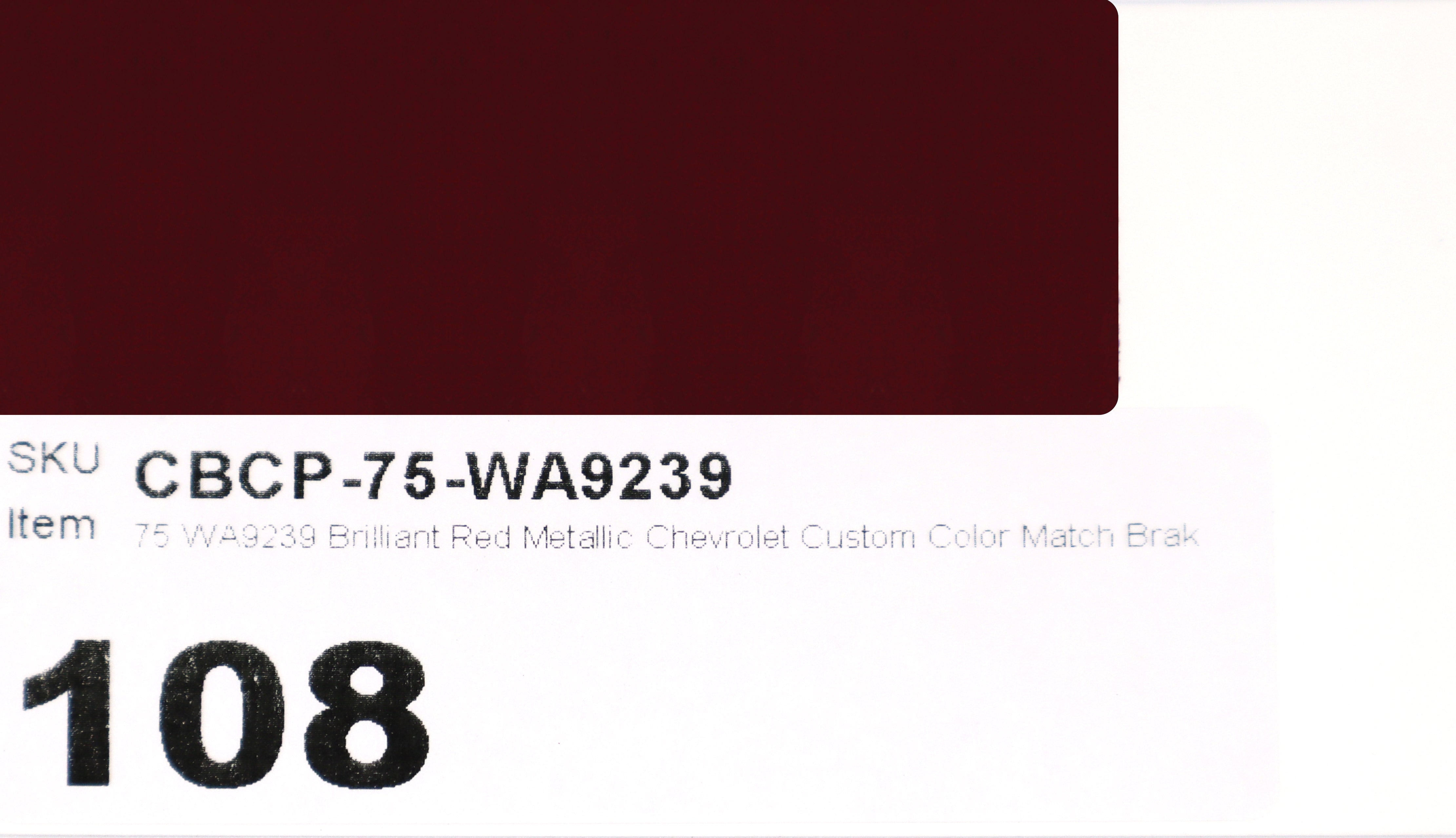 75 WA9239 Brilliant Red Metallic Chevrolet Custom Color Match Brake Caliper Paint