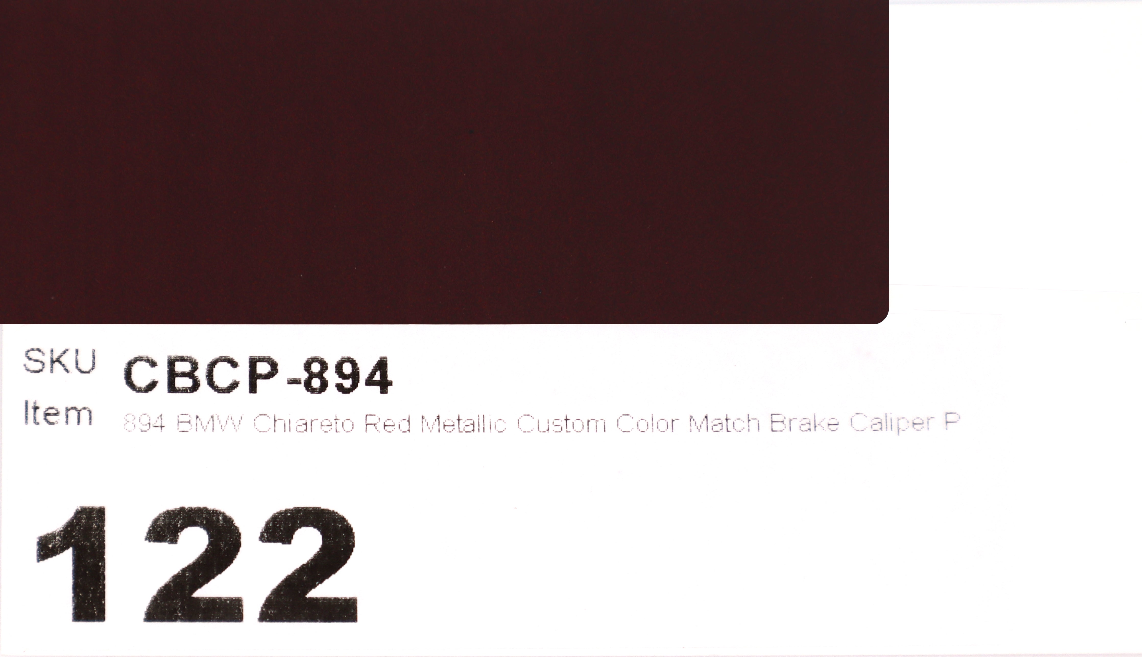 894 BMW Chiareto Red Metallic Custom Color Match Brake Caliper Paint