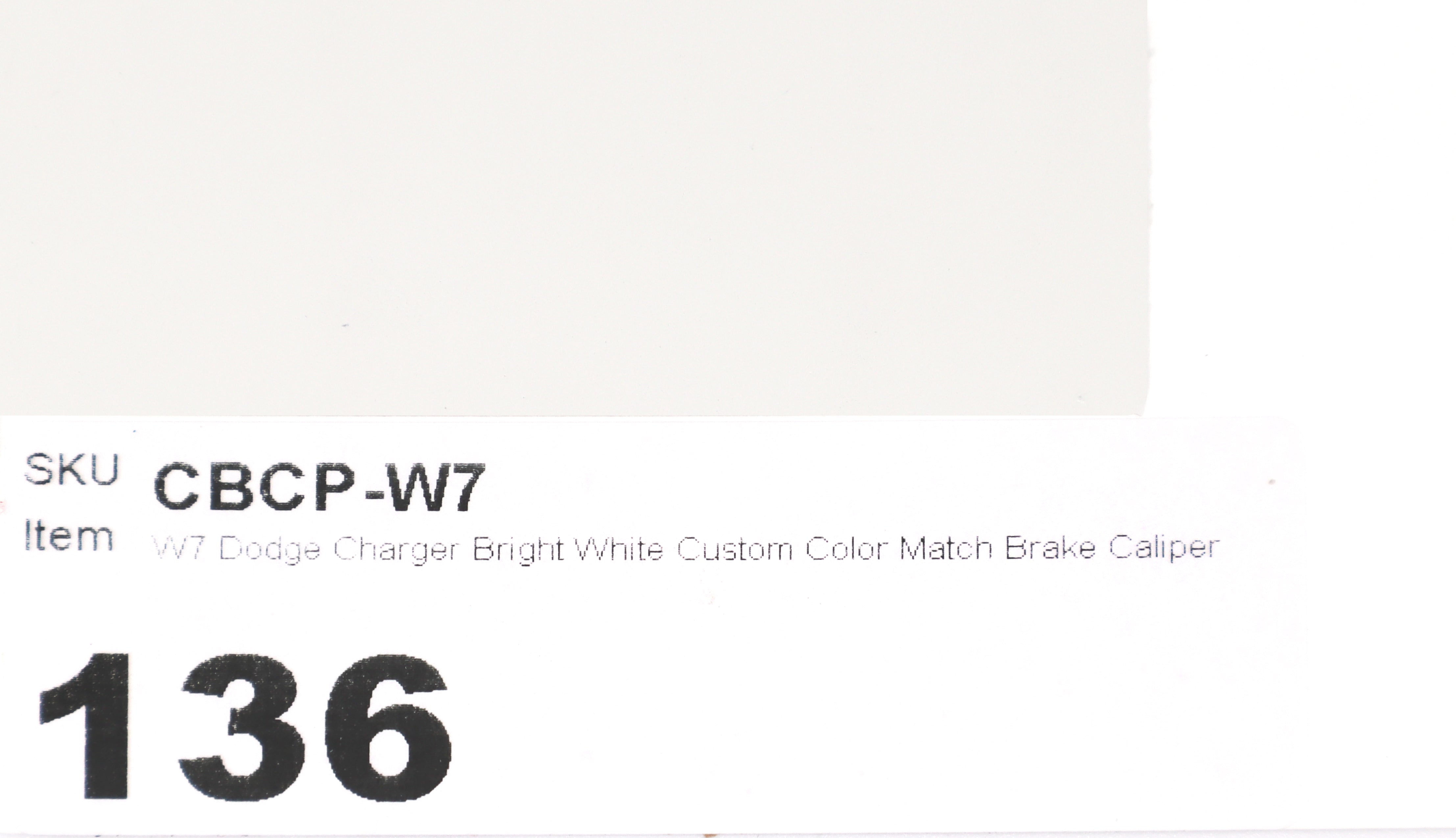 W7 Dodge Charger Bright White Custom Color Match Brake Caliper Paint