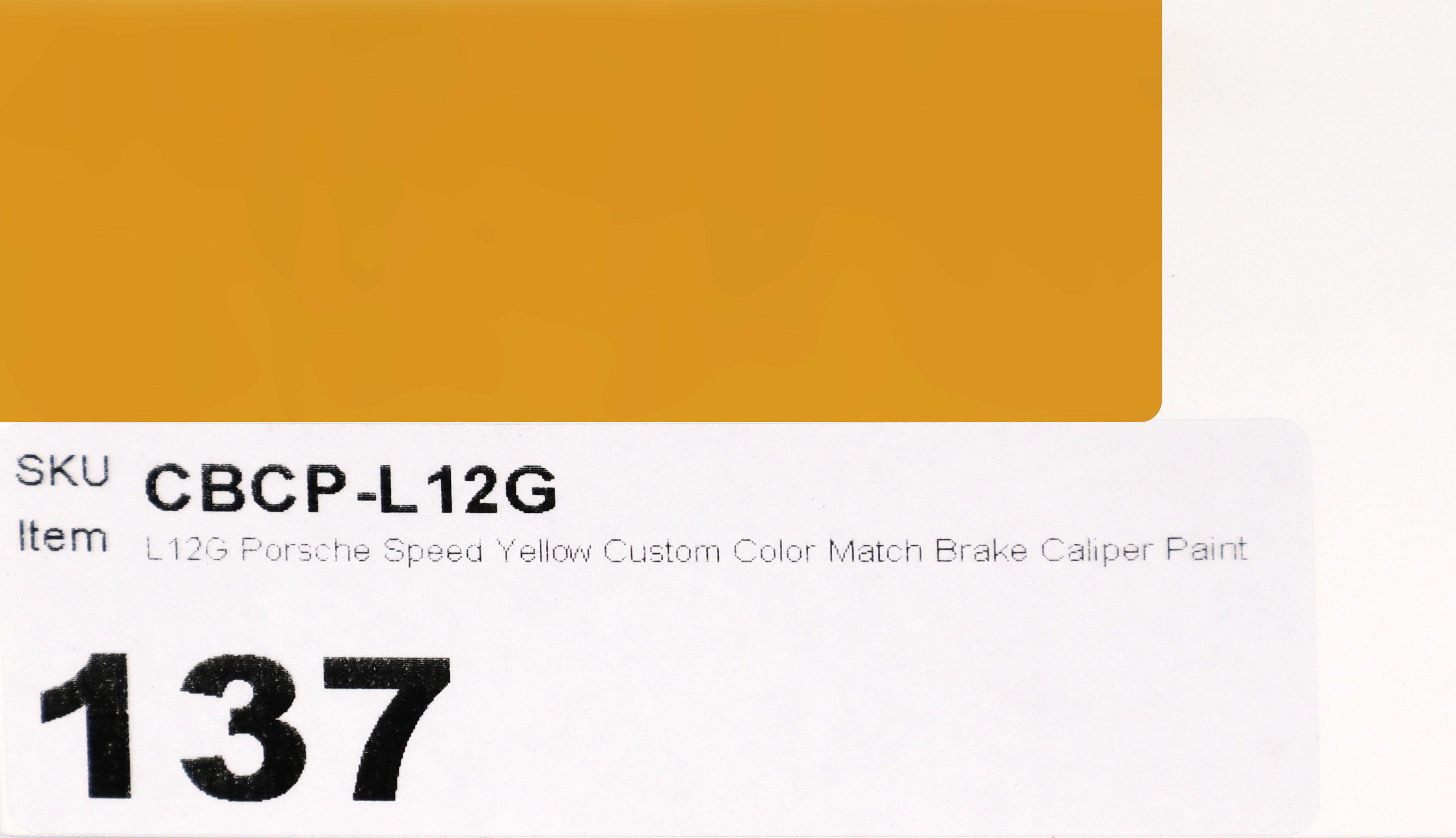 L12G Porsche Speed Yellow Custom Color Match Brake Caliper Paint