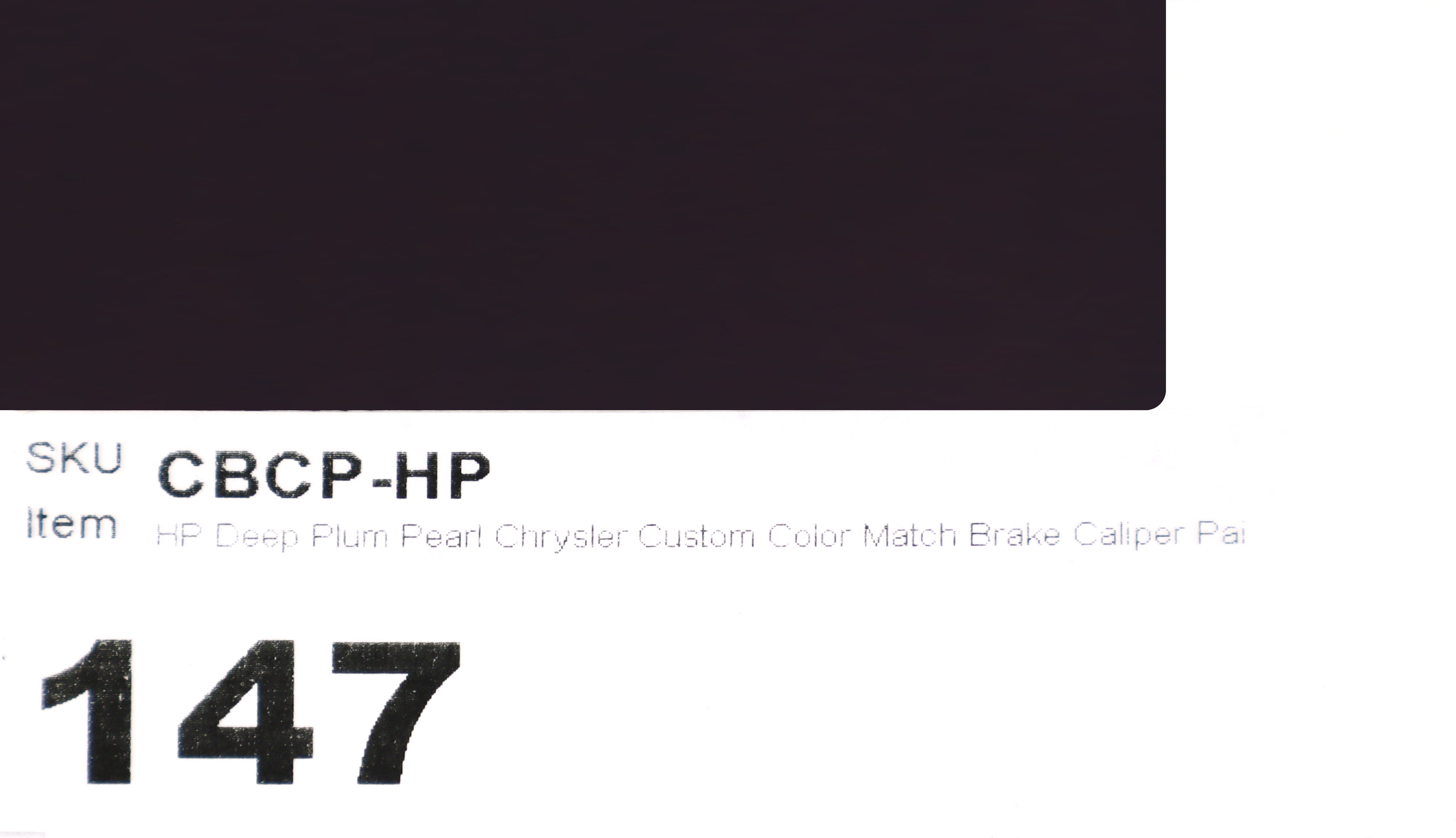 HP Deep Plum Pearl Chrysler Custom Color Match Brake Caliper Paint