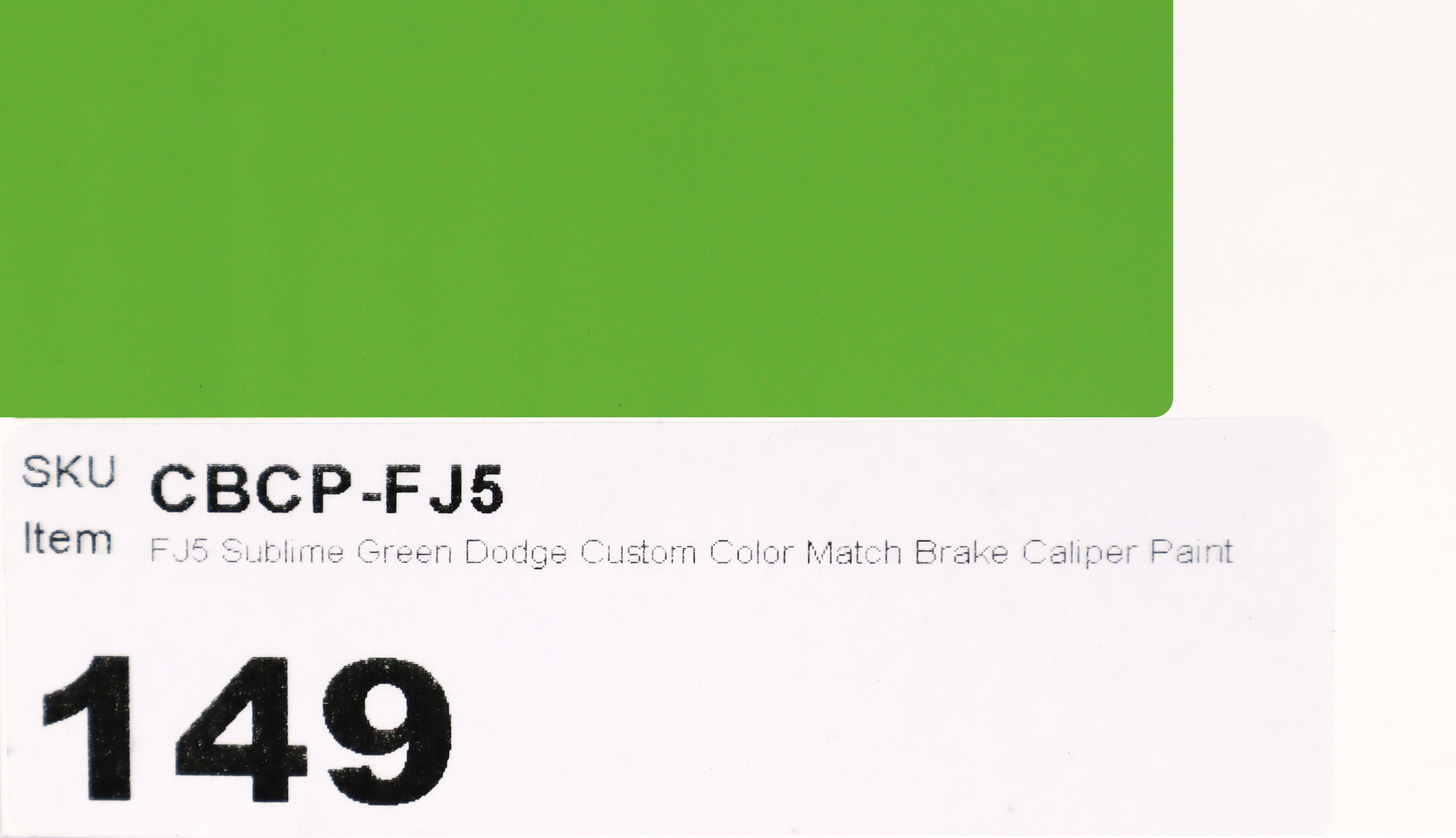 FJ5 Sublime Green Dodge Custom Color 2Match Brake Caliper Paint