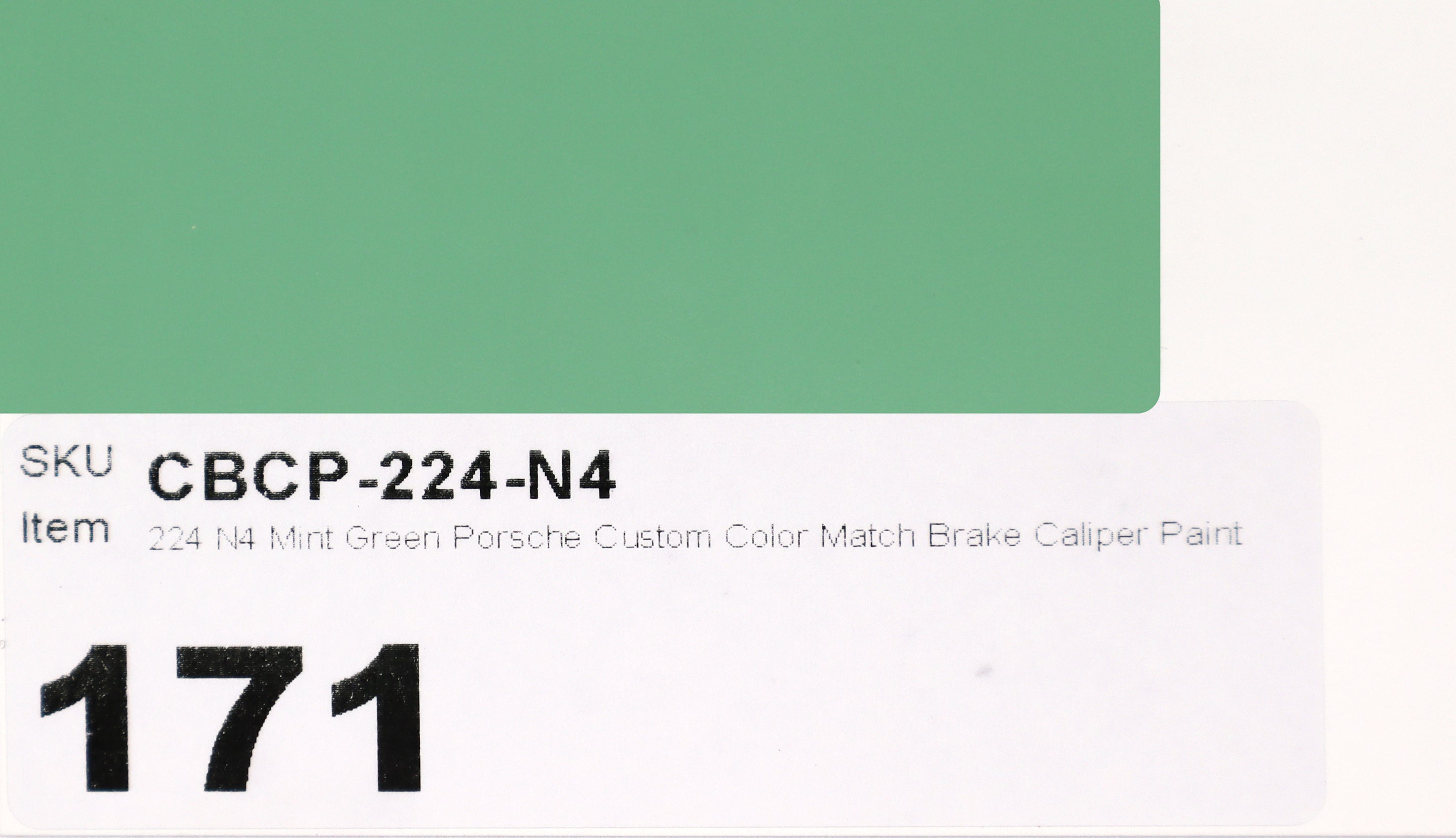 224 N4 Mint Green Porsche Custom Color Match Brake Caliper Paint