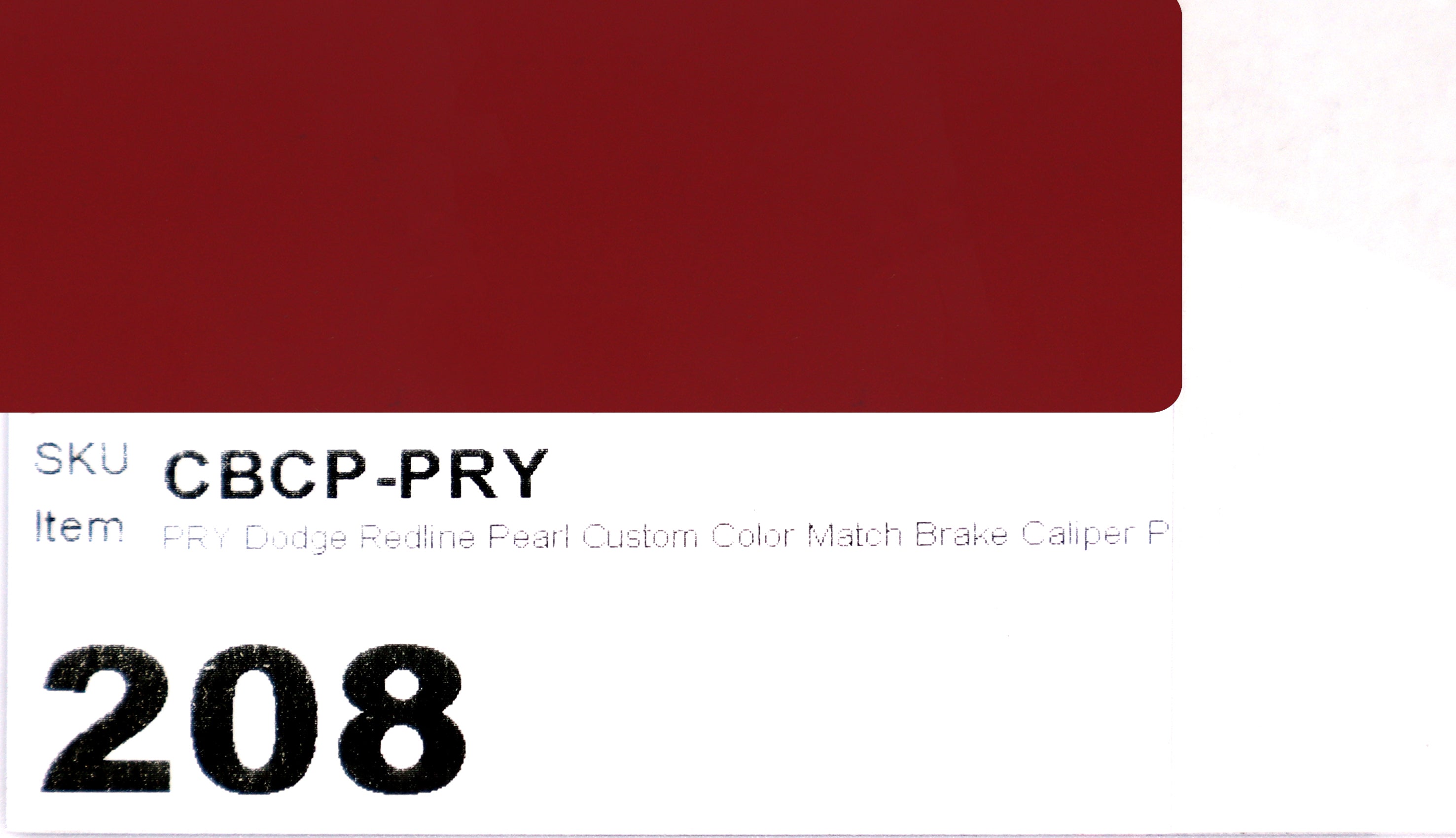 PRY Dodge Redline Pearl Custom Color Match Brake Caliper Paint