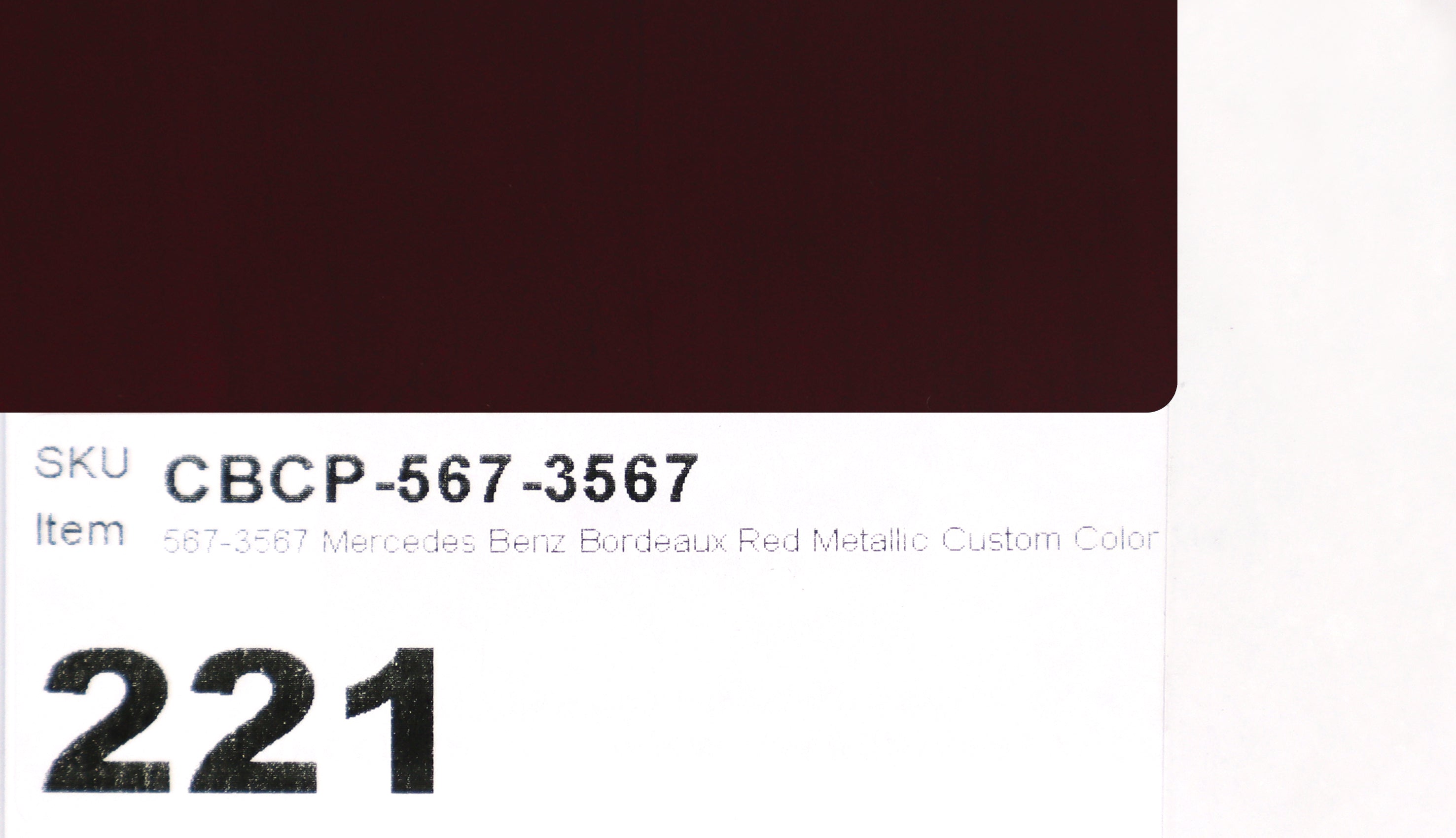 567-3567 Mercedes Benz Bordeaux Red Metallic Custom Color Match Brake Caliper Paint