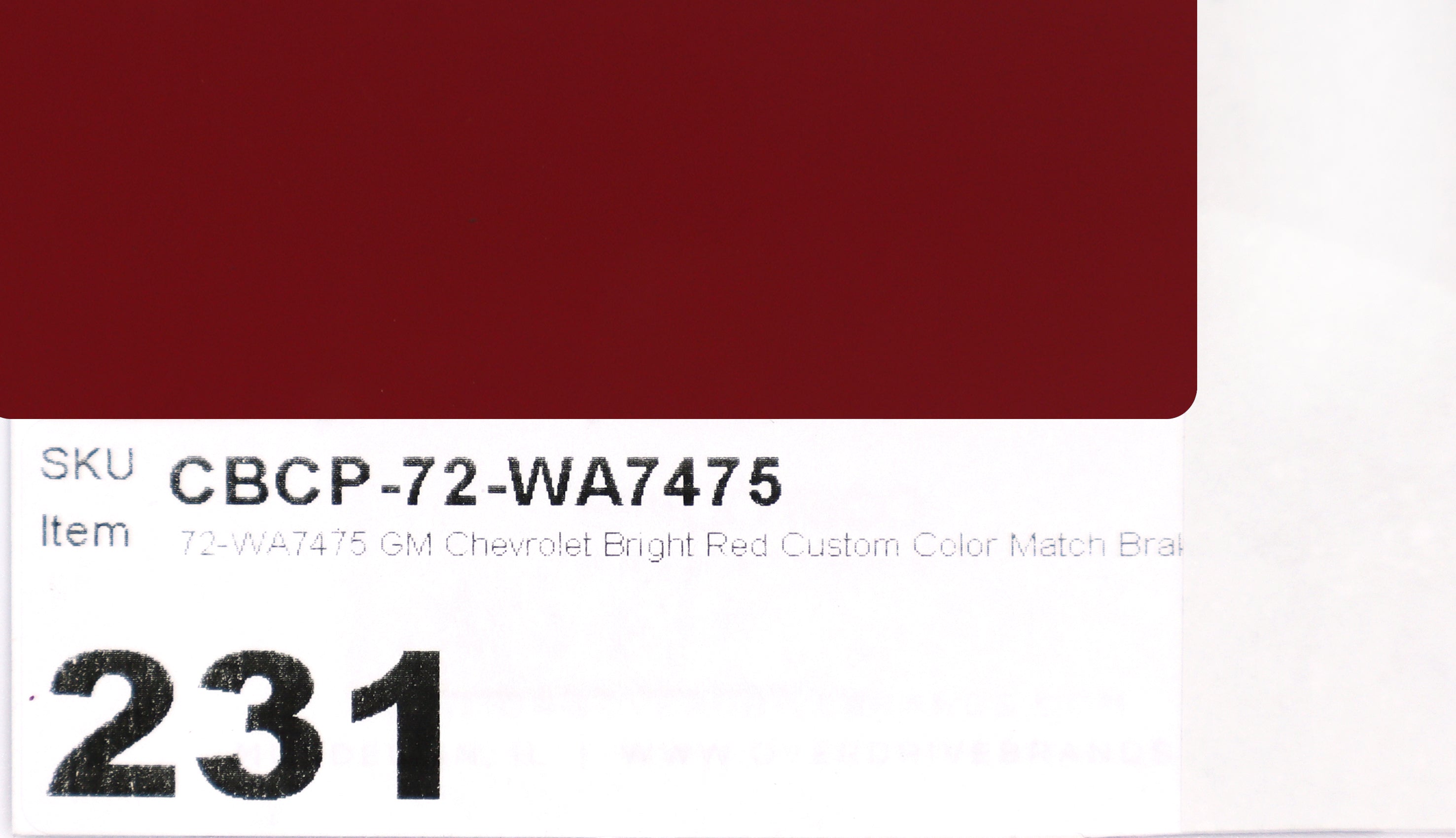72-WA7475 GM Chevrolet Bright Red Custom Color Match Brake Caliper Paint