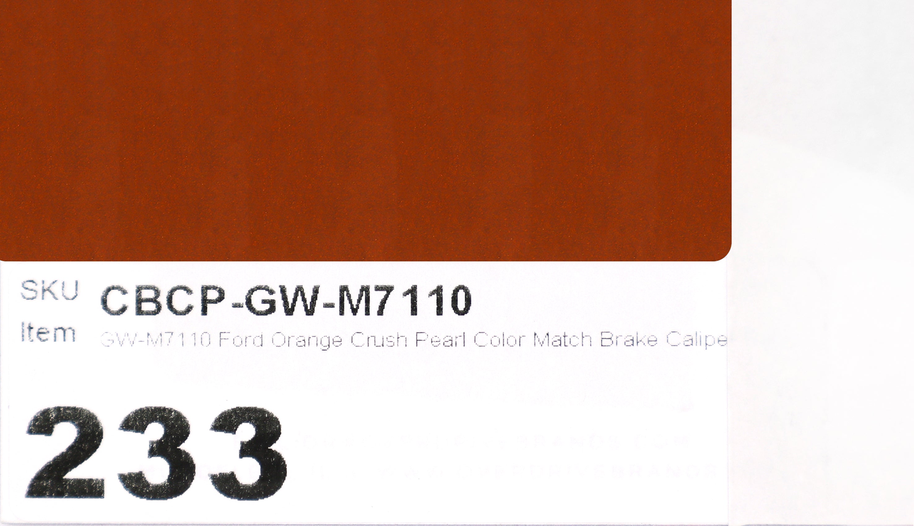GW-M7110 Ford Orange Crush Pearl Color Match Brake Caliper Paint