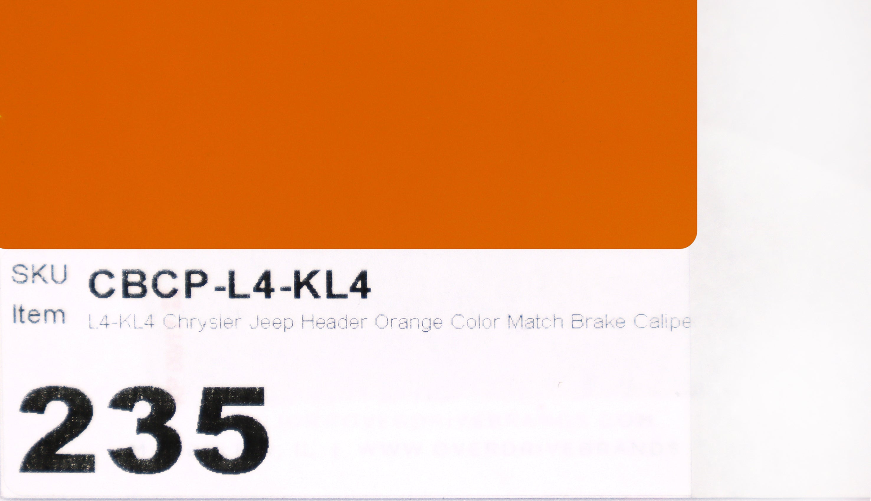 L4-KL4 Chrysler Jeep Header Orange Color Match Brake Caliper Paint