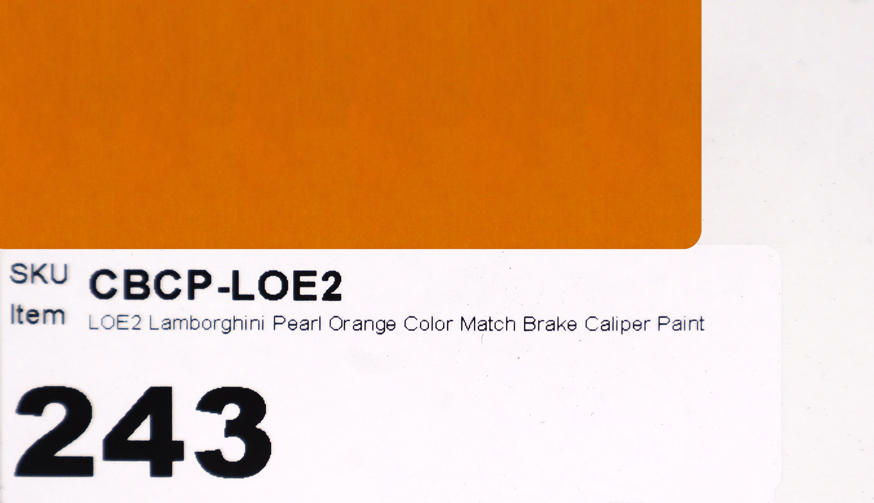 LOE2 Lamborghini Pearl Orange Color Match Brake Caliper Paint