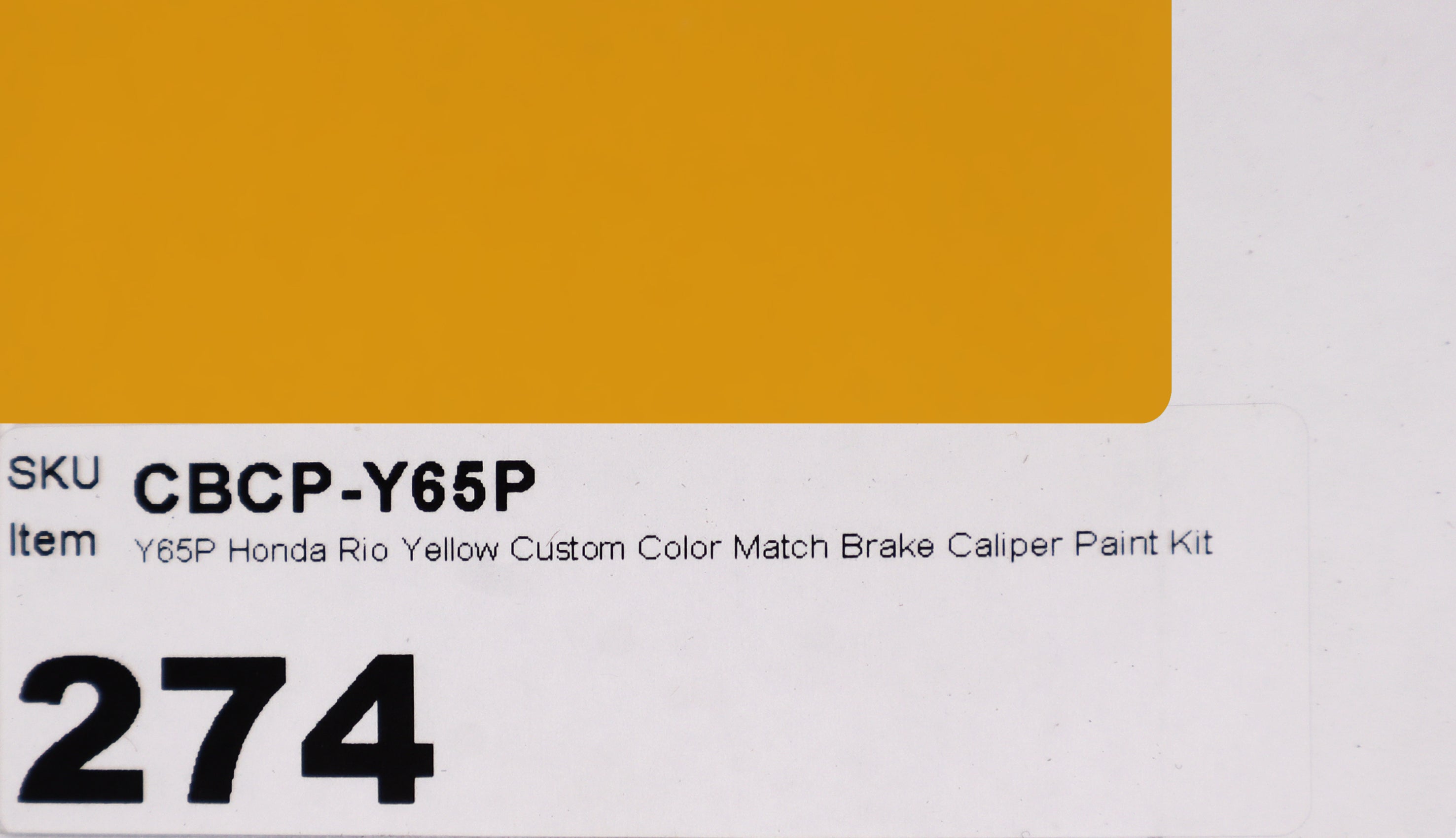 Y65P Honda Rio Yellow Custom Color Match Brake Caliper Paint Kit