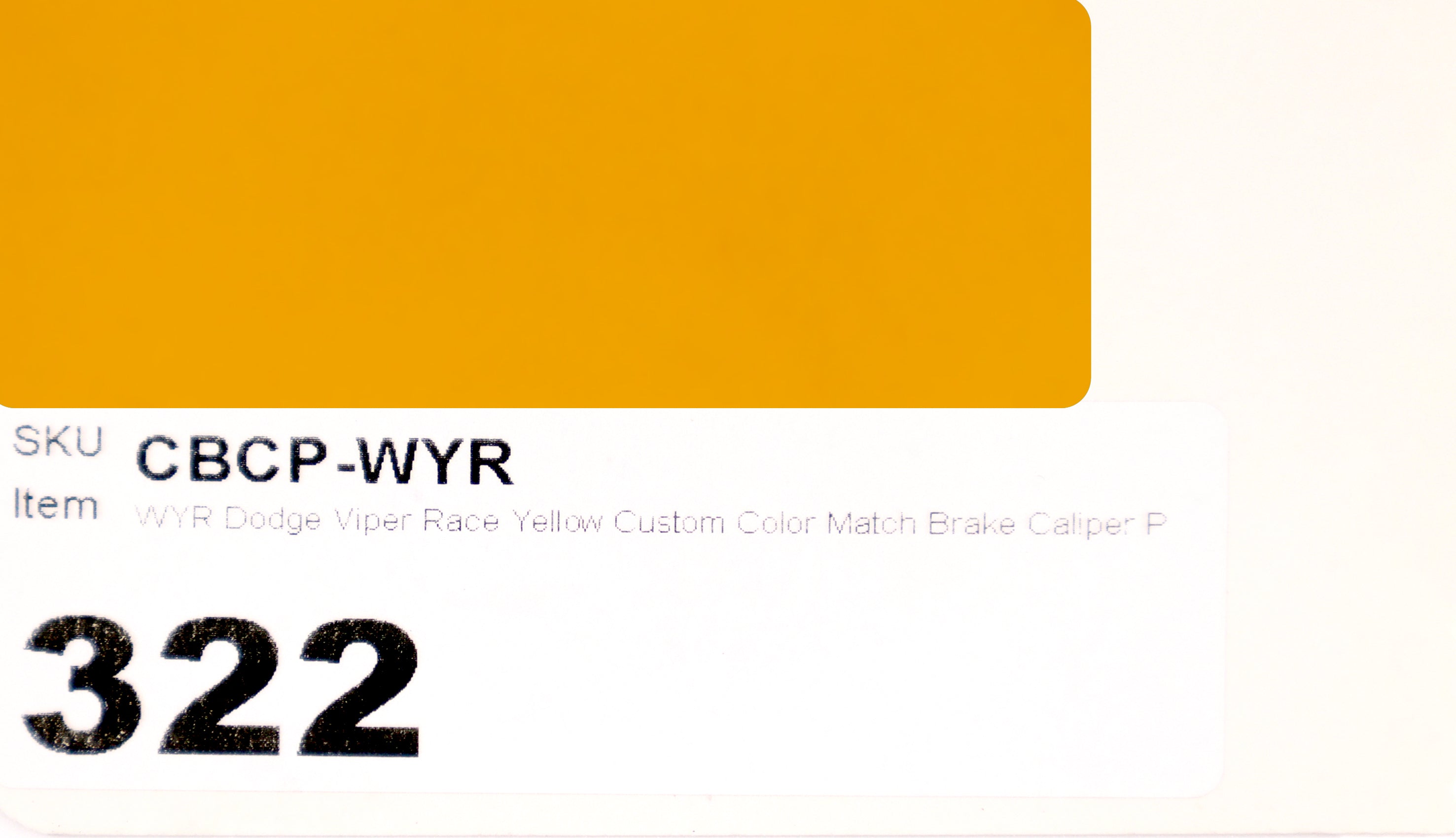WYR Dodge Viper Race Yellow Custom Color Match Brake Caliper Paint Kit