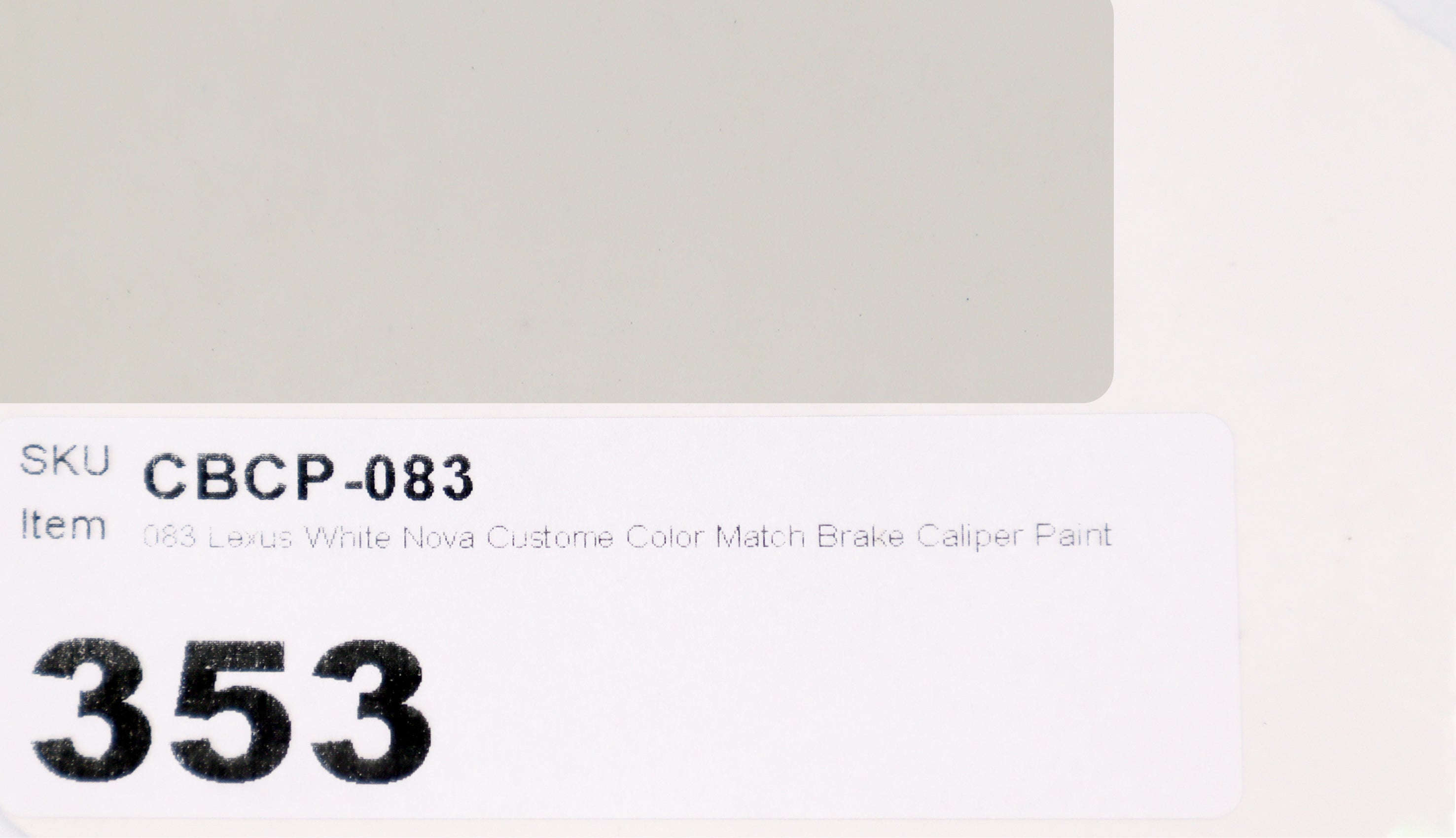 083 Lexus White Nova Custome Color Match Brake Caliper Paint Kit