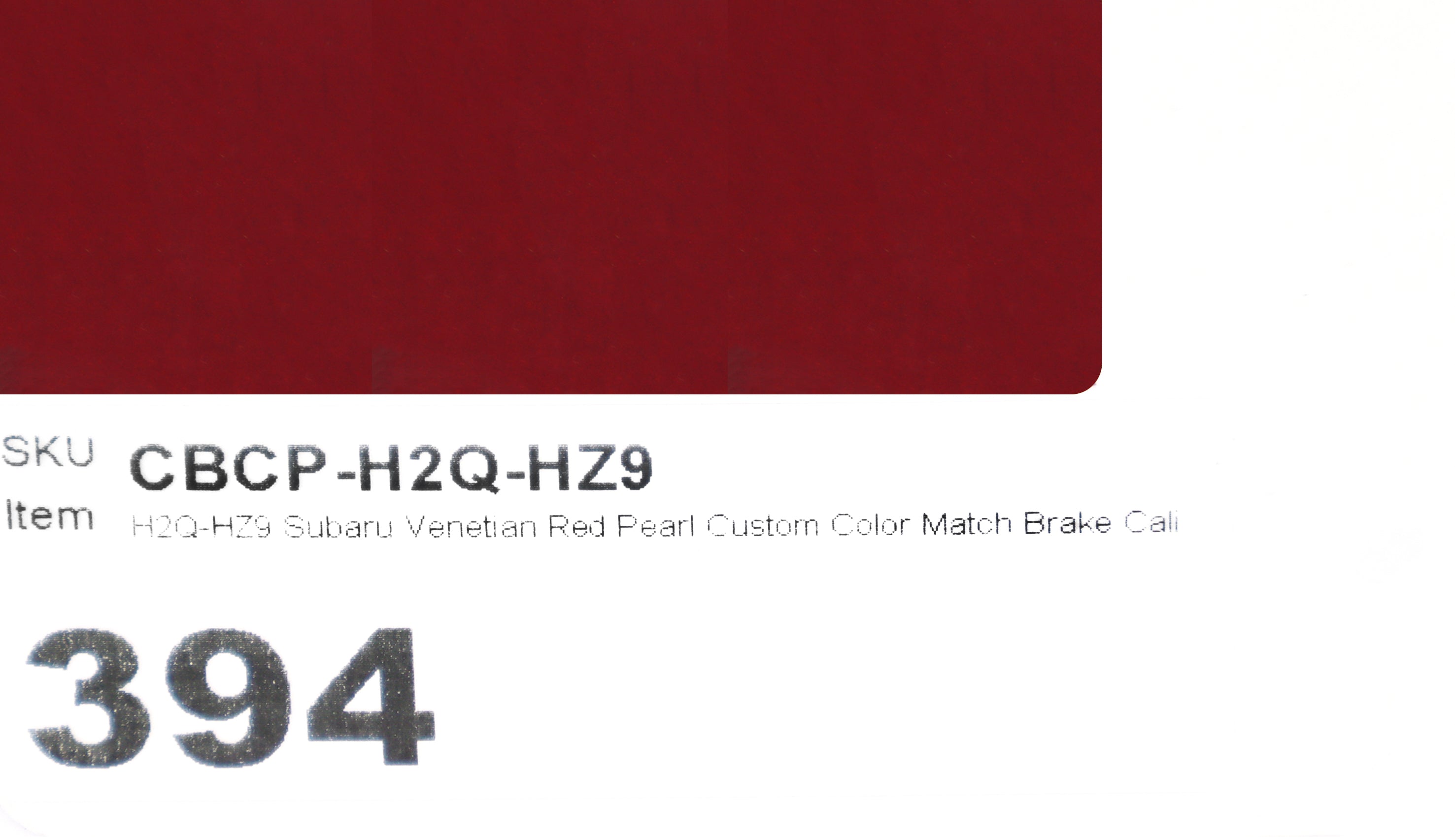 H2Q-HZ9 Subaru Venetian Red Pearl Custom Color Match Brake Caliper Paint