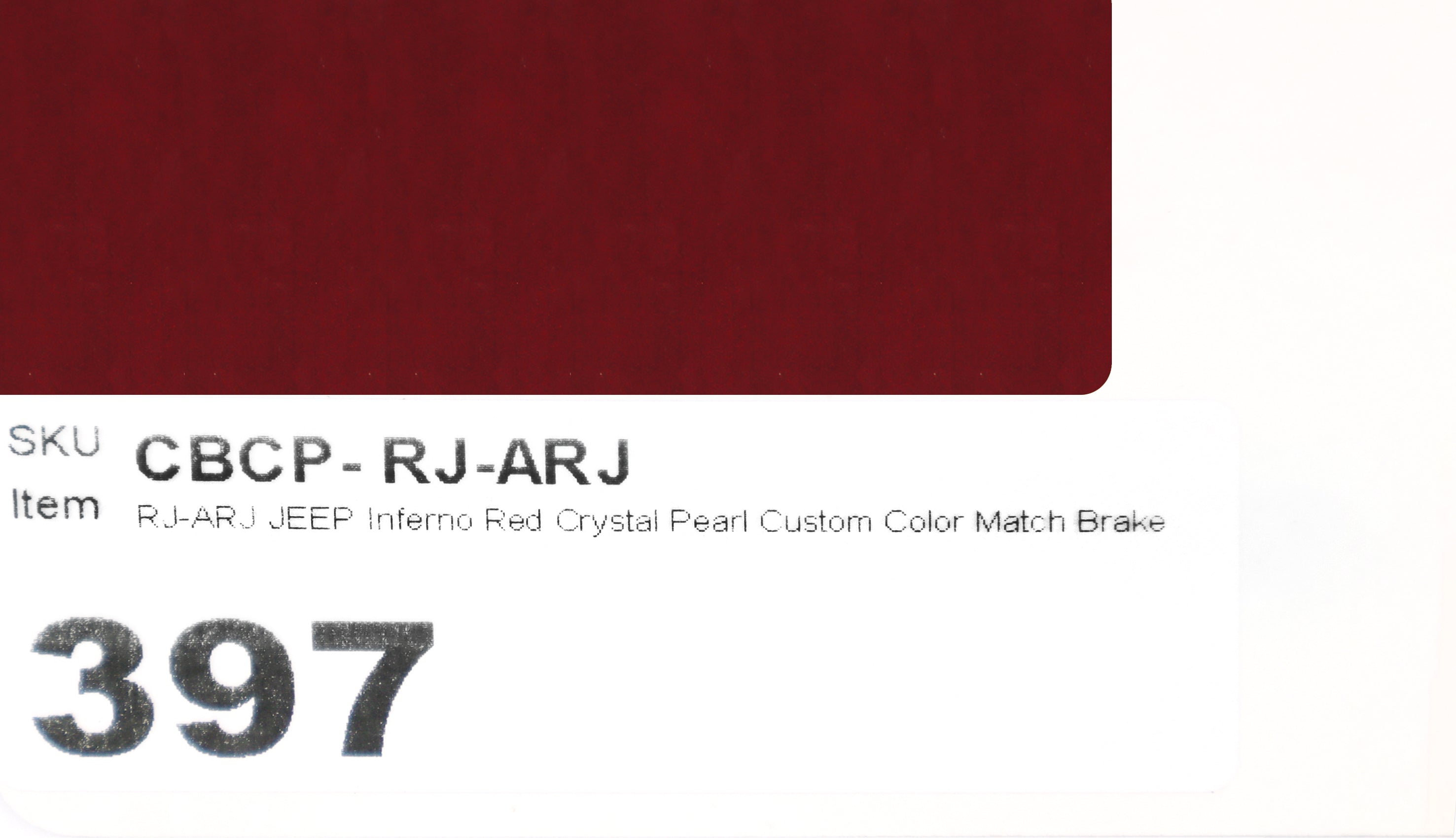RJ-ARJ JEEP Inferno Red Crystal Pearl Custom Color Match Brake Caliper Paint