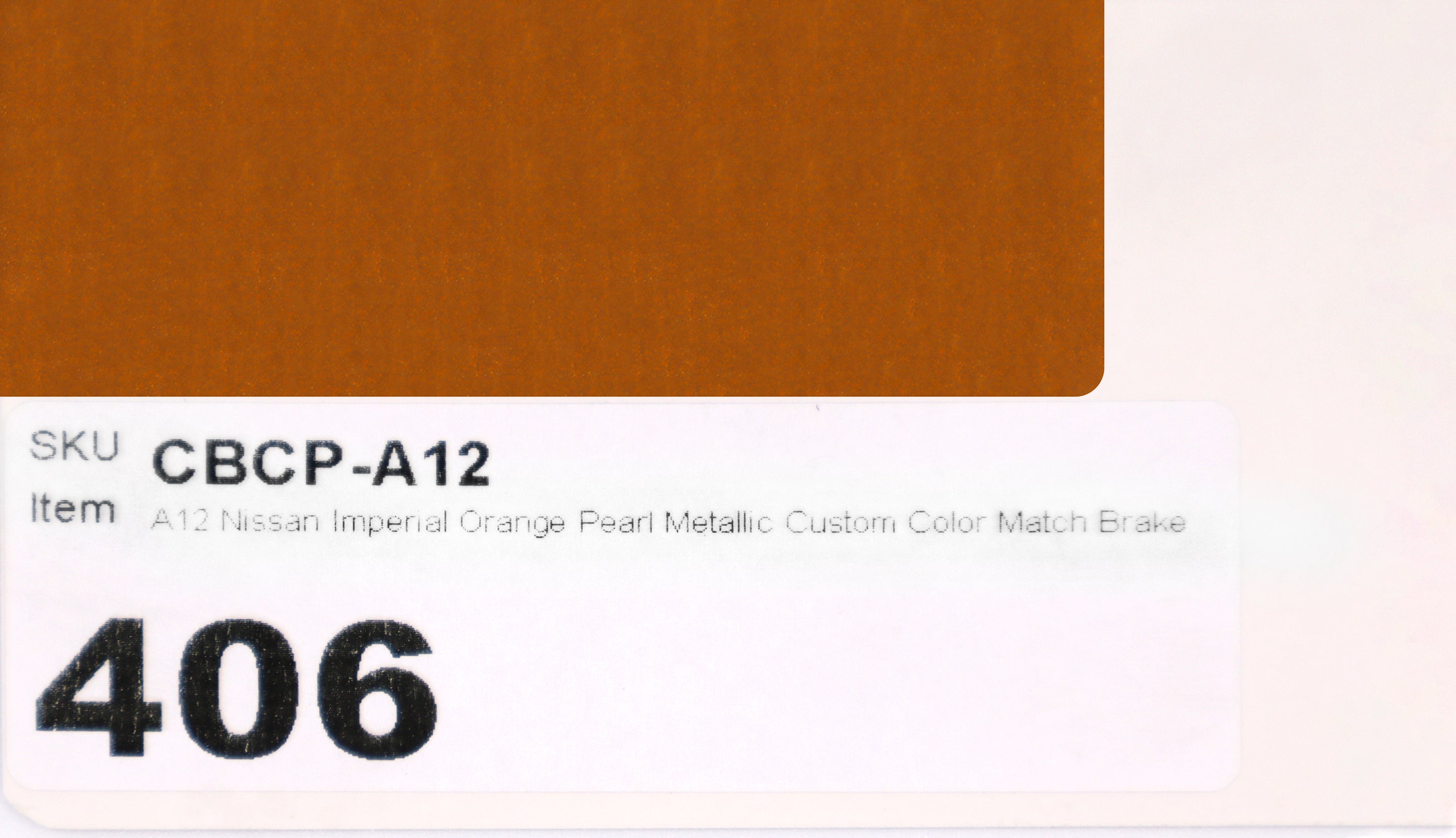 A12 Nissan Imperial Orange Pearl Metallic Custom Color Match Brake Caliper Paint