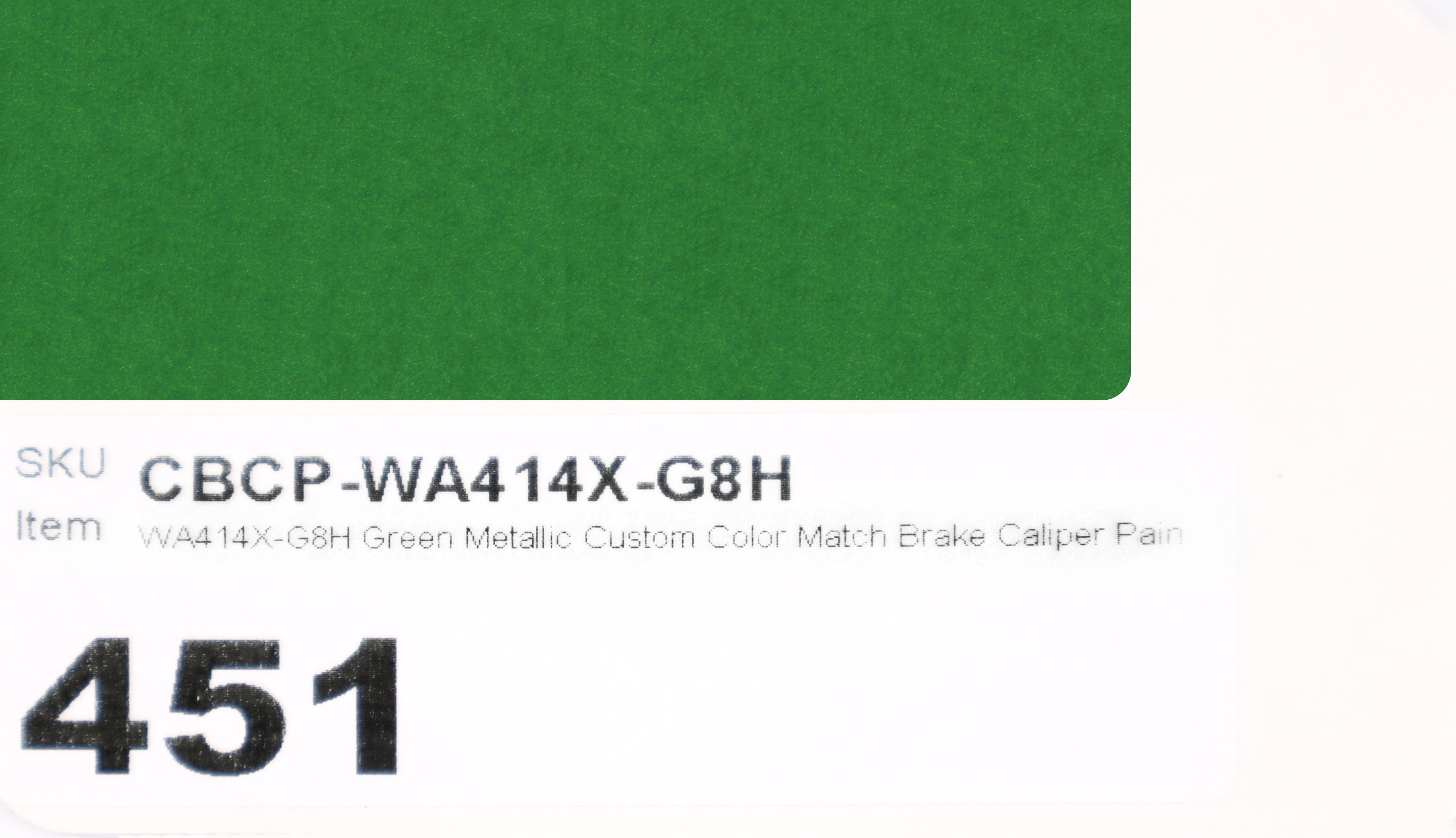 WA414X-G8H Green Metallic Custom Color Match Brake Caliper Paint
