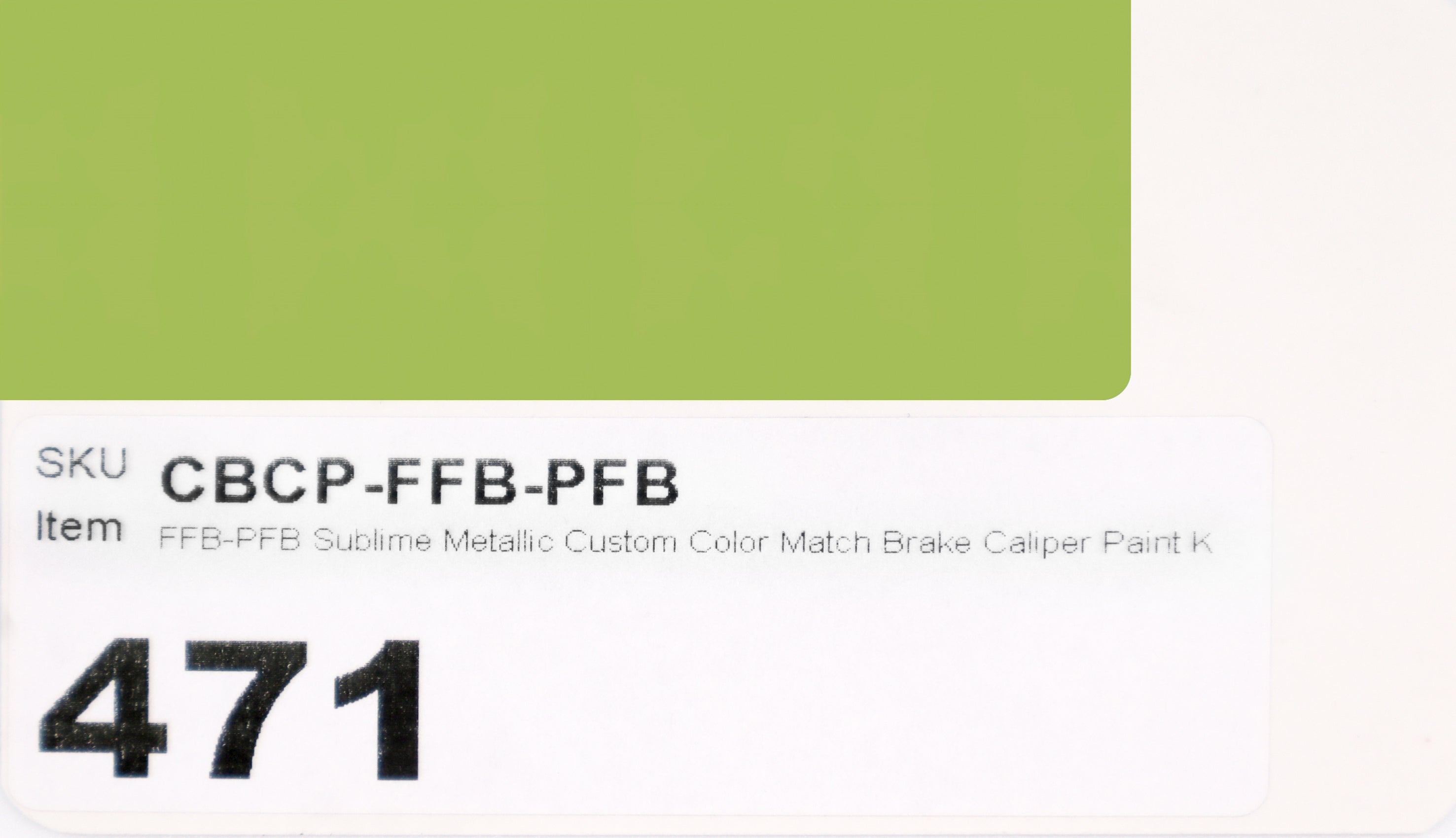 FFB-PFB Sublime Metallic Custom Color Match Brake Caliper Paint Kit