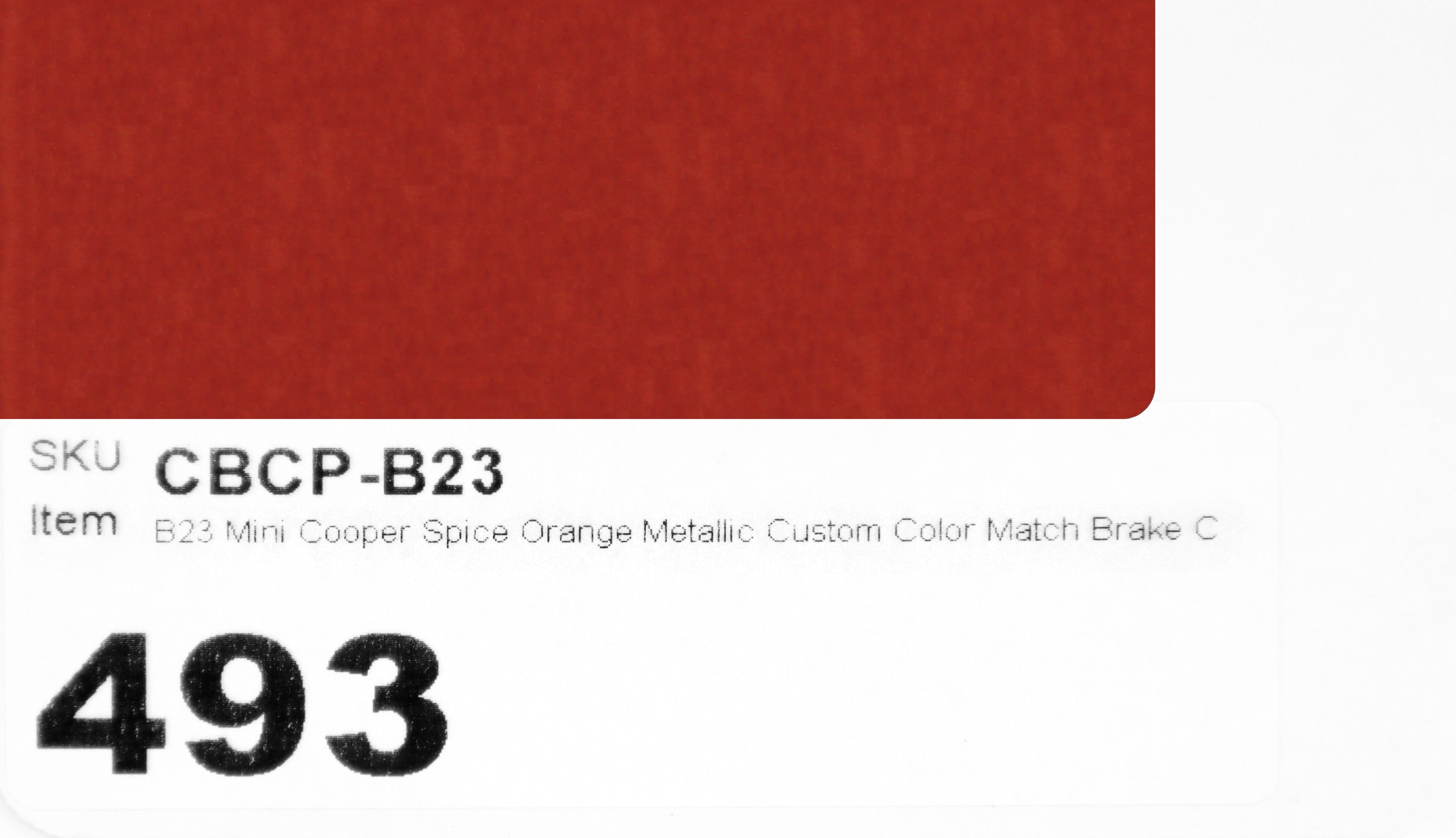 B23 Mini Cooper Spice Orange Metallic Custom Color Match Brake Caliper Paint Kit