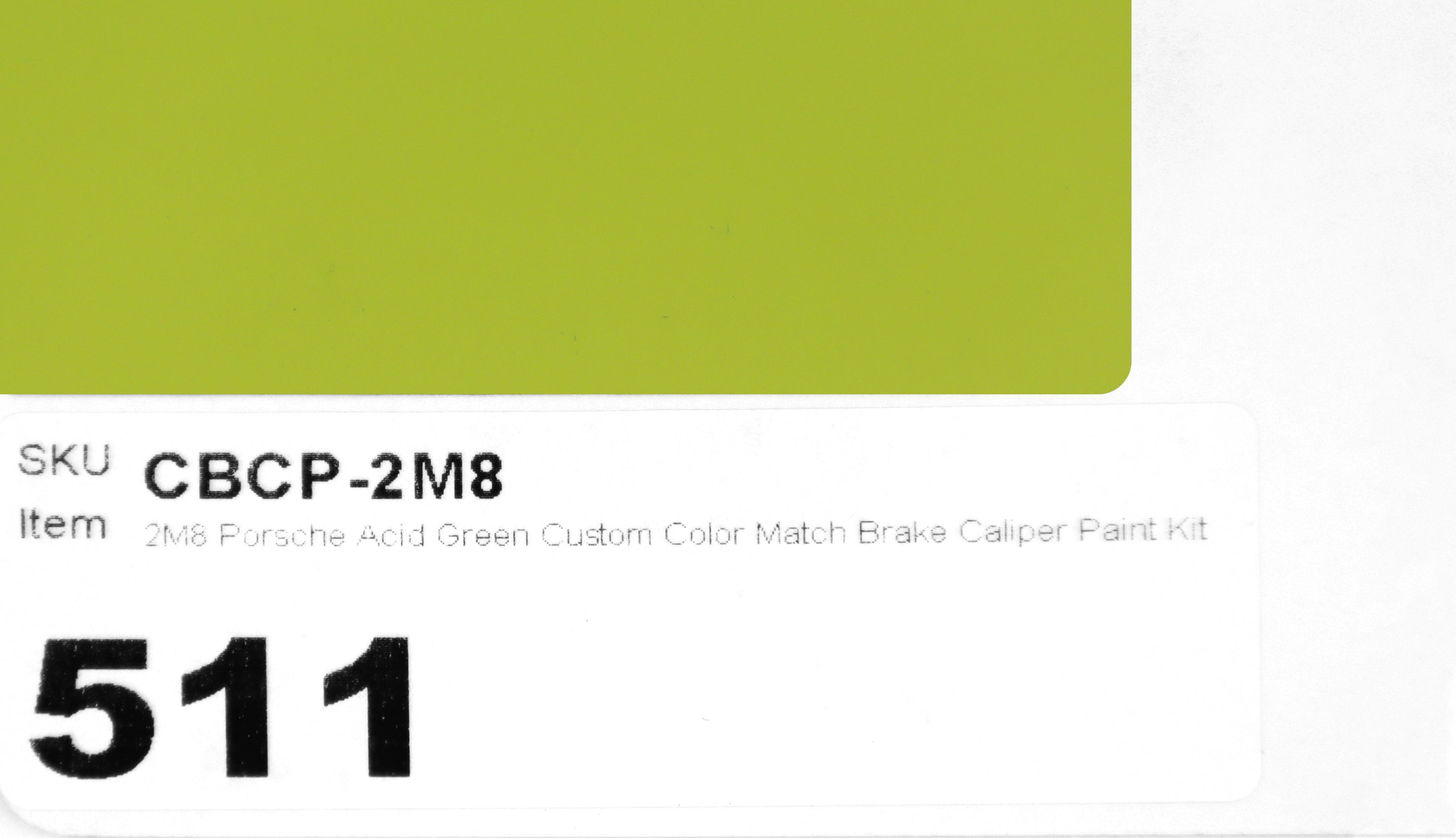2M8 Porsche Acid Green Custom Color Match Brake Caliper Paint Kit
