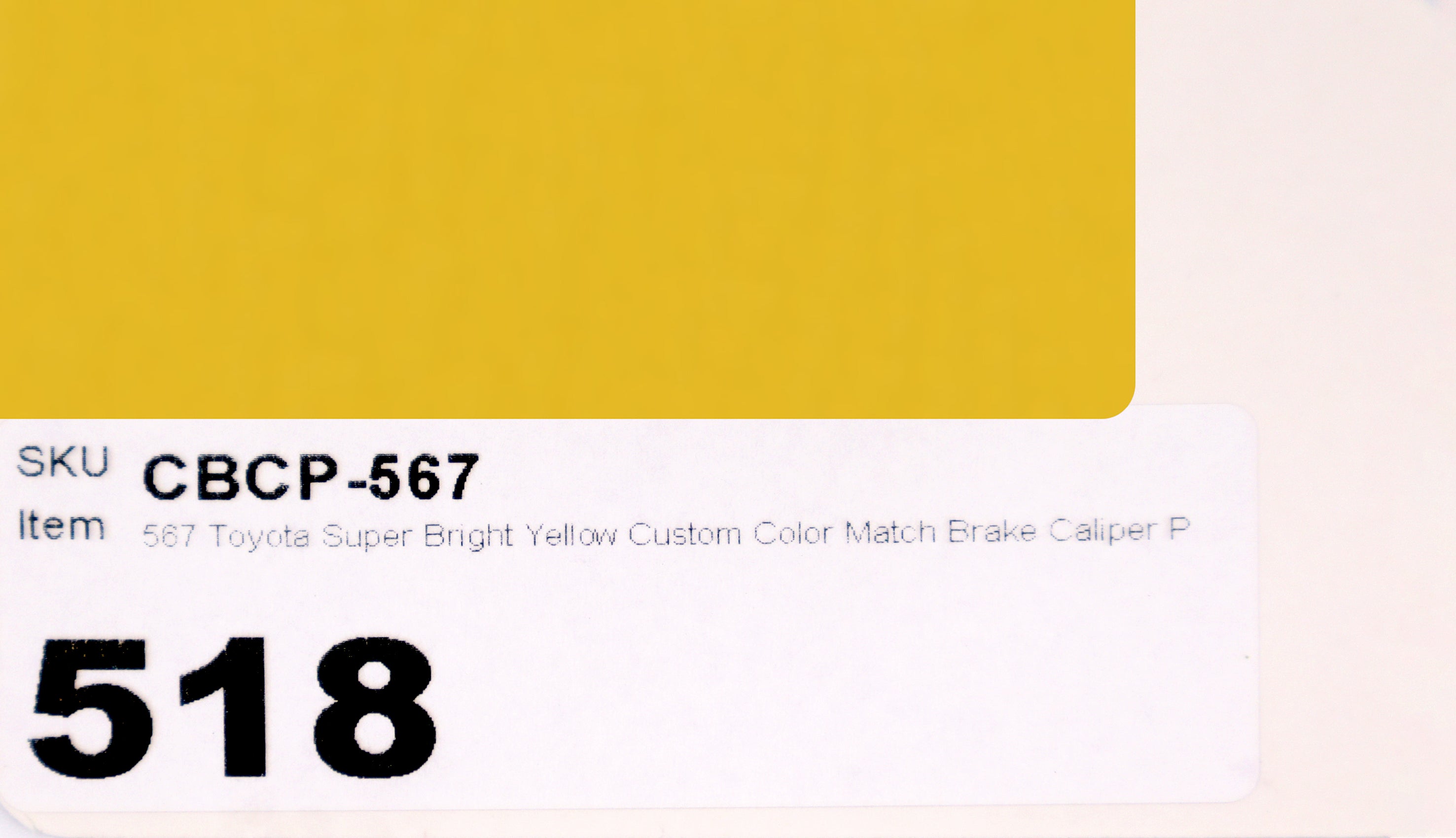 567 Toyota Super Bright Yellow Custom Color Match Brake Caliper Paint Kit