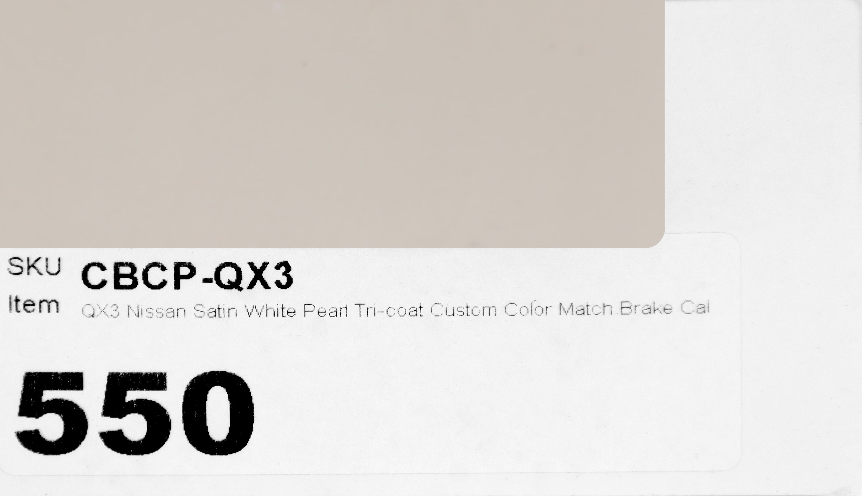 QX3 Nissan Satin White Pearl Tri-coat Custom Color Match Brake Caliper Paint Kit