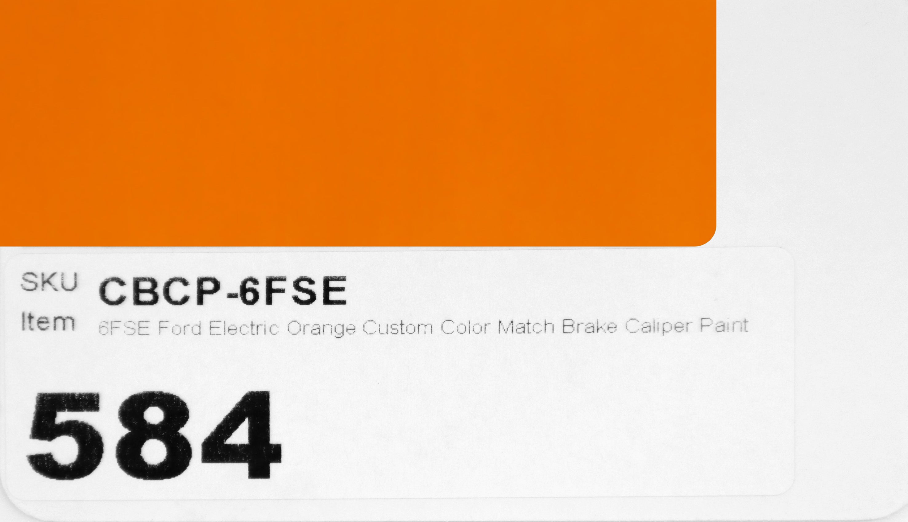 6FSE Ford Electric Orange Custom Color Match Brake Caliper Paint