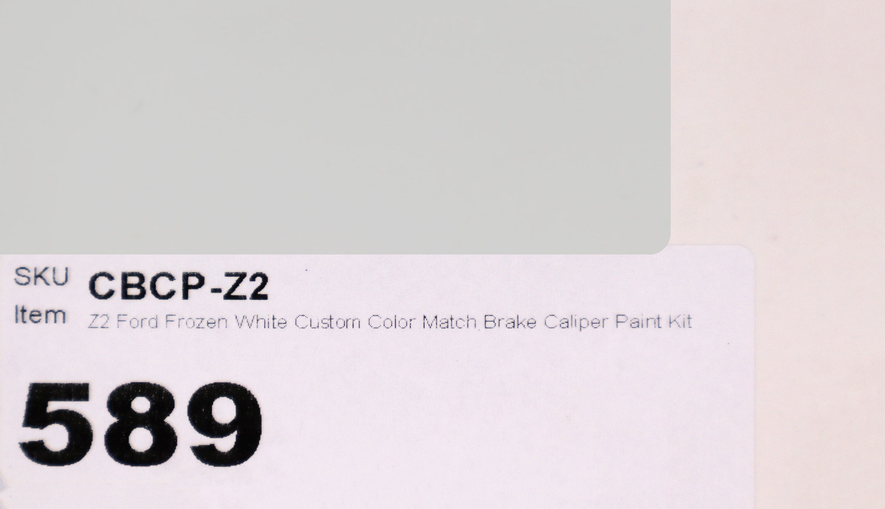 Z2 Ford Frozen White Custom Color Match Brake Caliper Paint