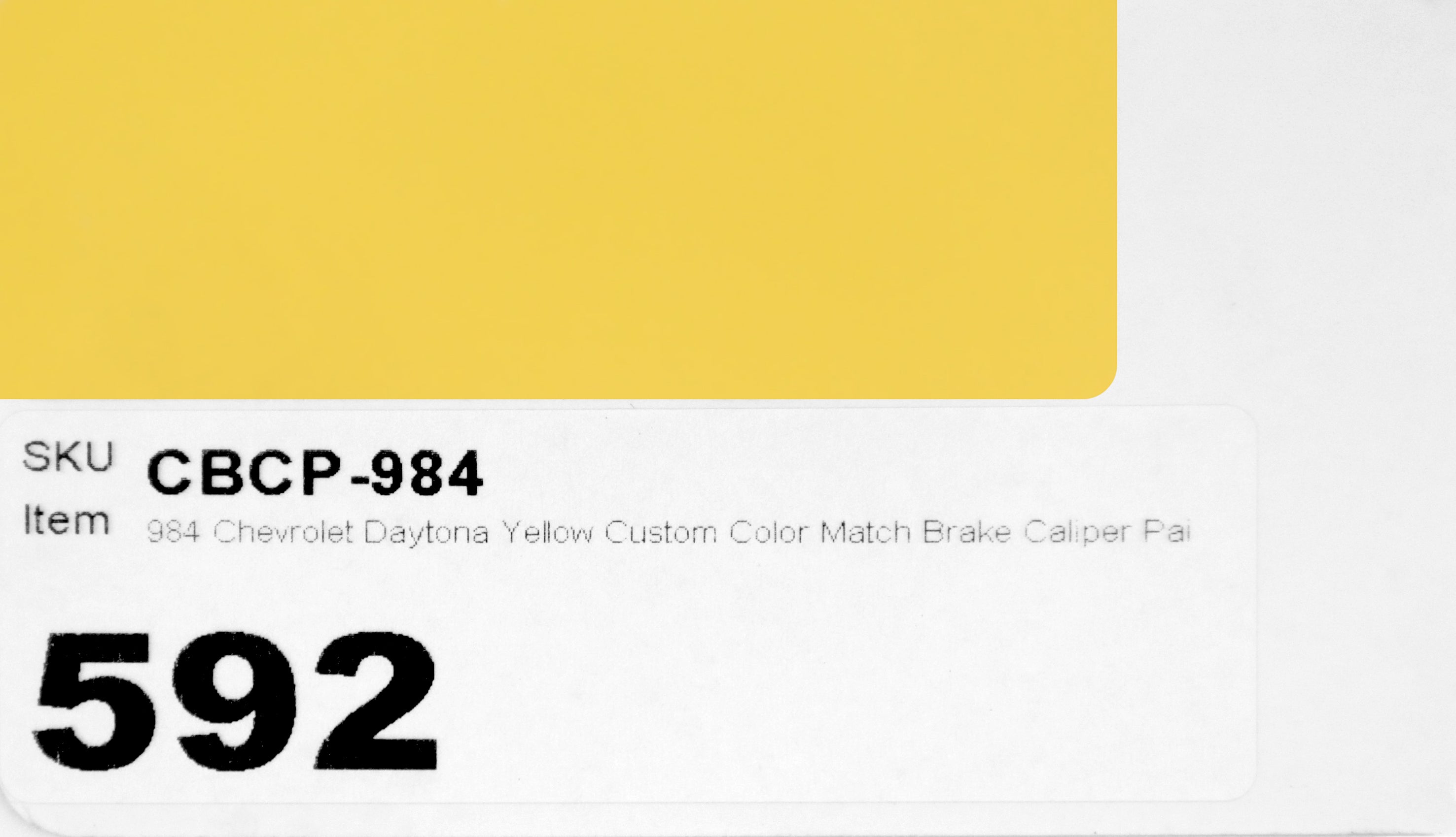 984 Chevrolet Daytona Yellow Custom Color Match Brake Caliper Paint