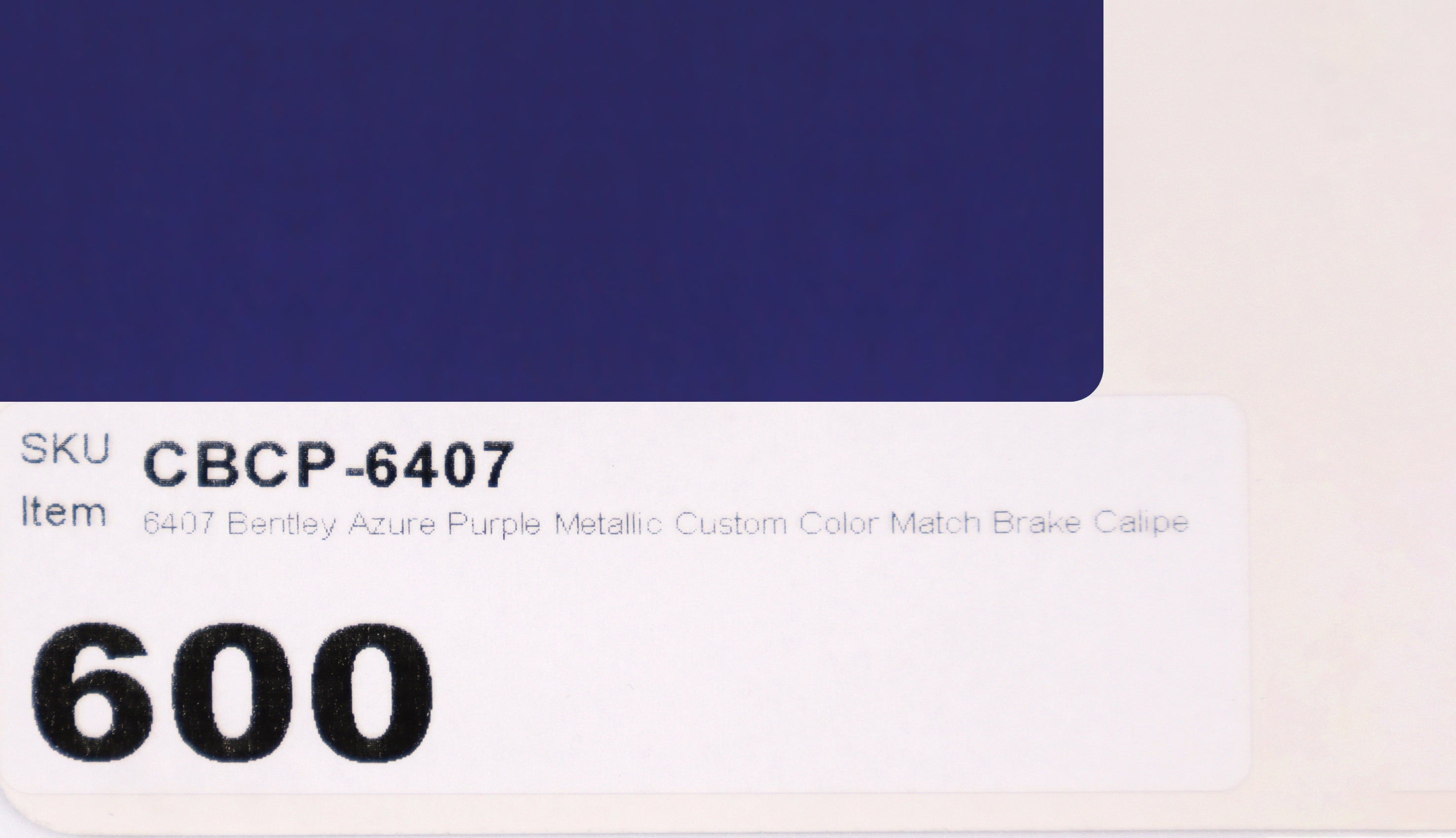 6407 Bentley Azure Purple Metallic Custom Color Match Brake Caliper Paint