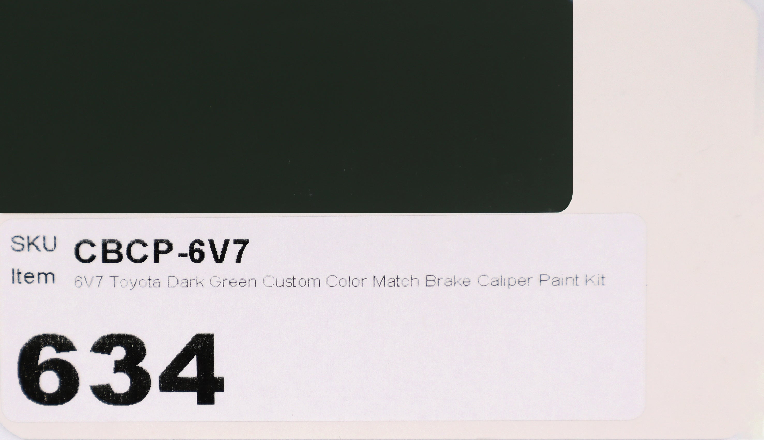 6V7 Toyota Dark Green Custom Color Match Brake Caliper Paint