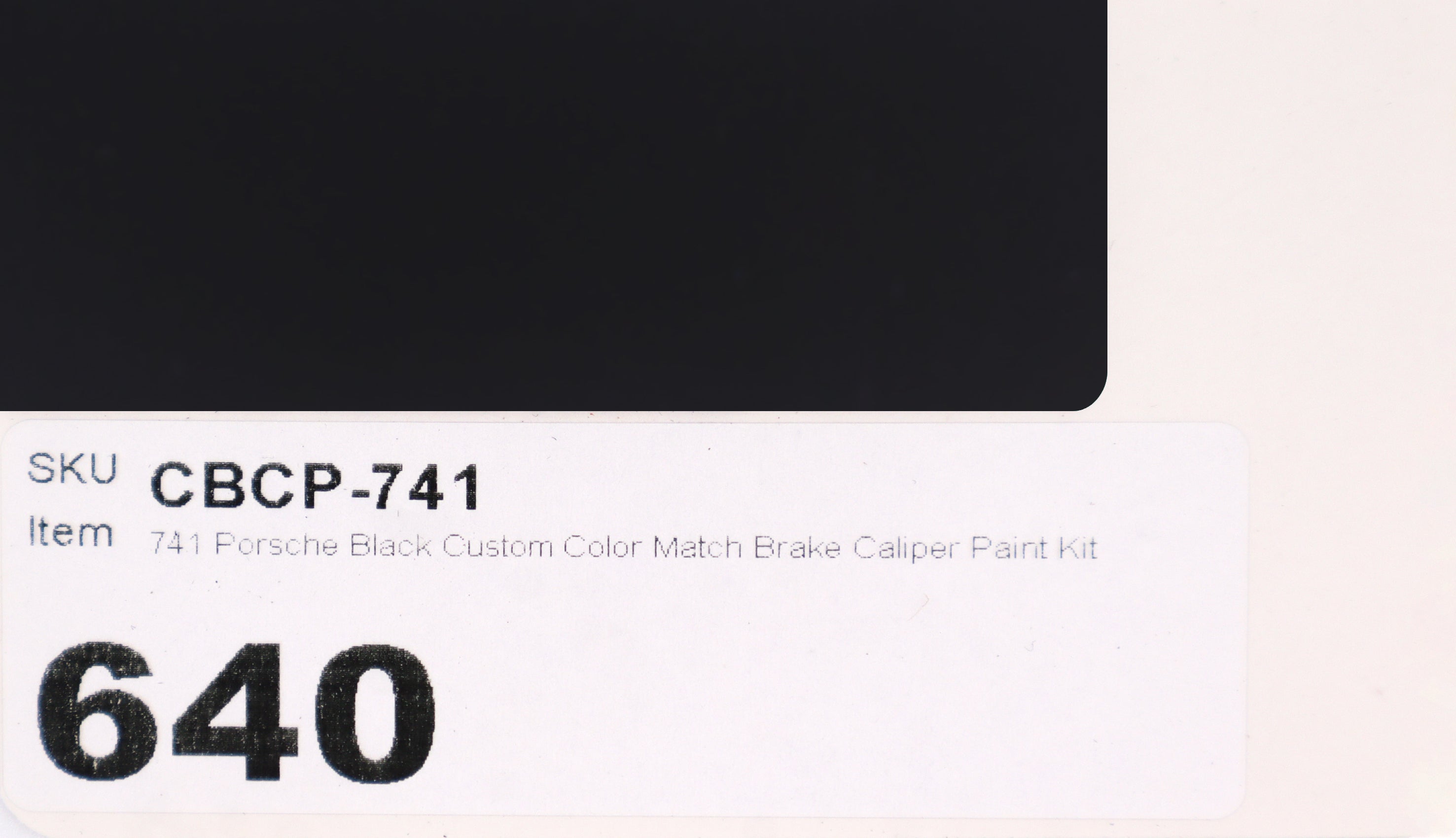 741 Porsche Black Custom Color Match Brake Caliper Paint