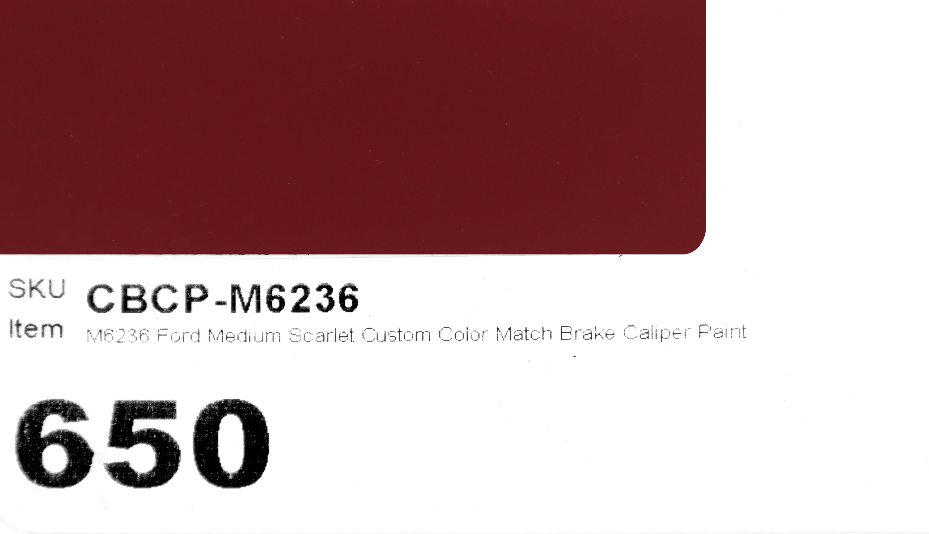M6236 Ford Medium Scarlet Custom Color Match Brake Caliper Paint