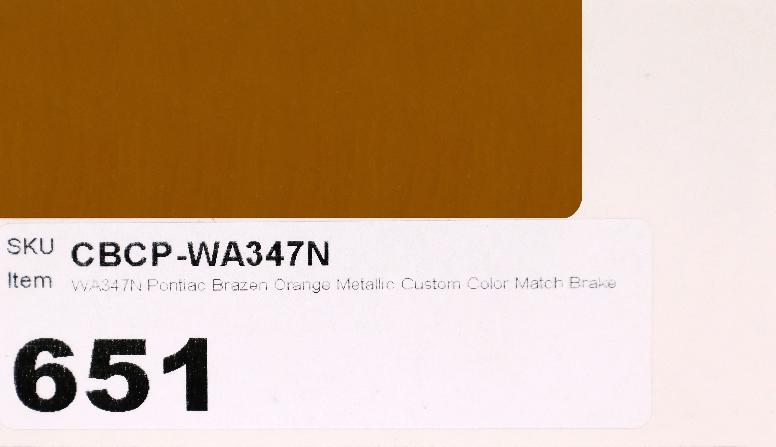 WA347N Pontiac Brazen Orange Metallic Custom Color Match Brake Caliper Paint
