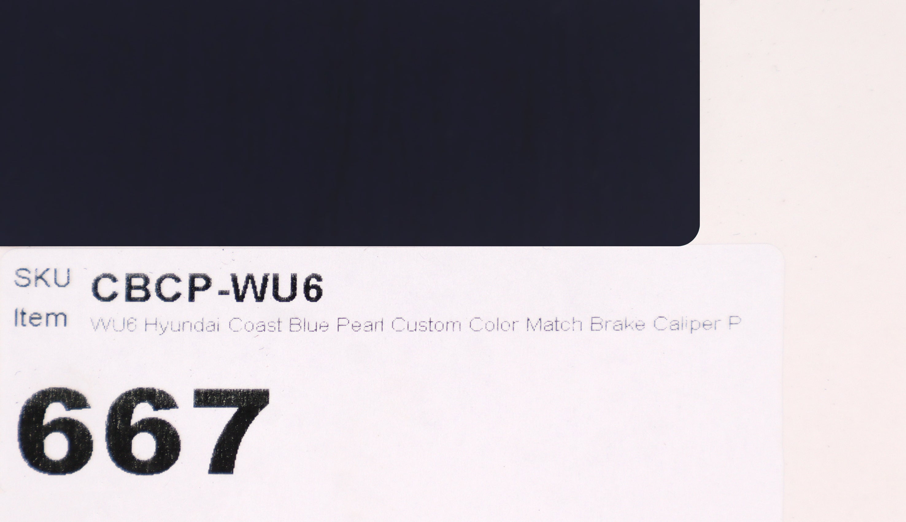 WU6 Hyundai Coast Blue Pearl Custom Color Match Brake Caliper Paint