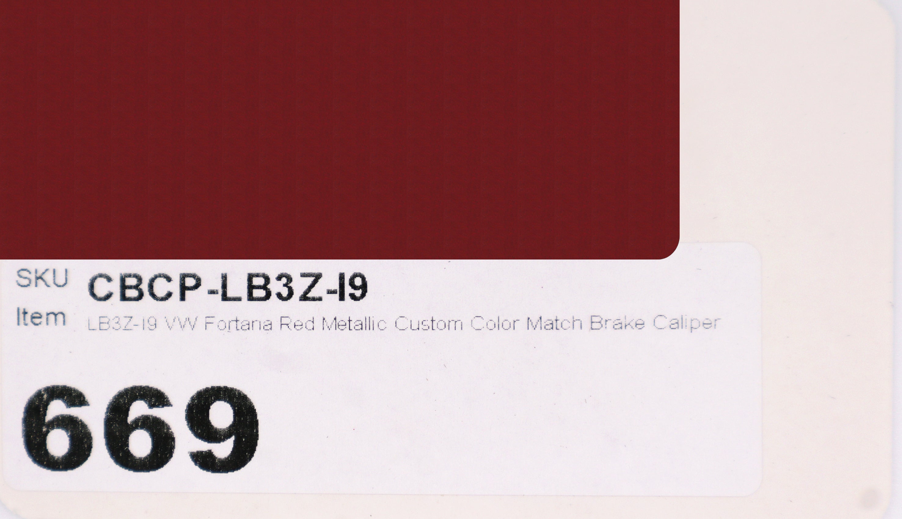 LB3Z-I9 VW Fortana Red Metallic Custom Color Match Brake Caliper Paint