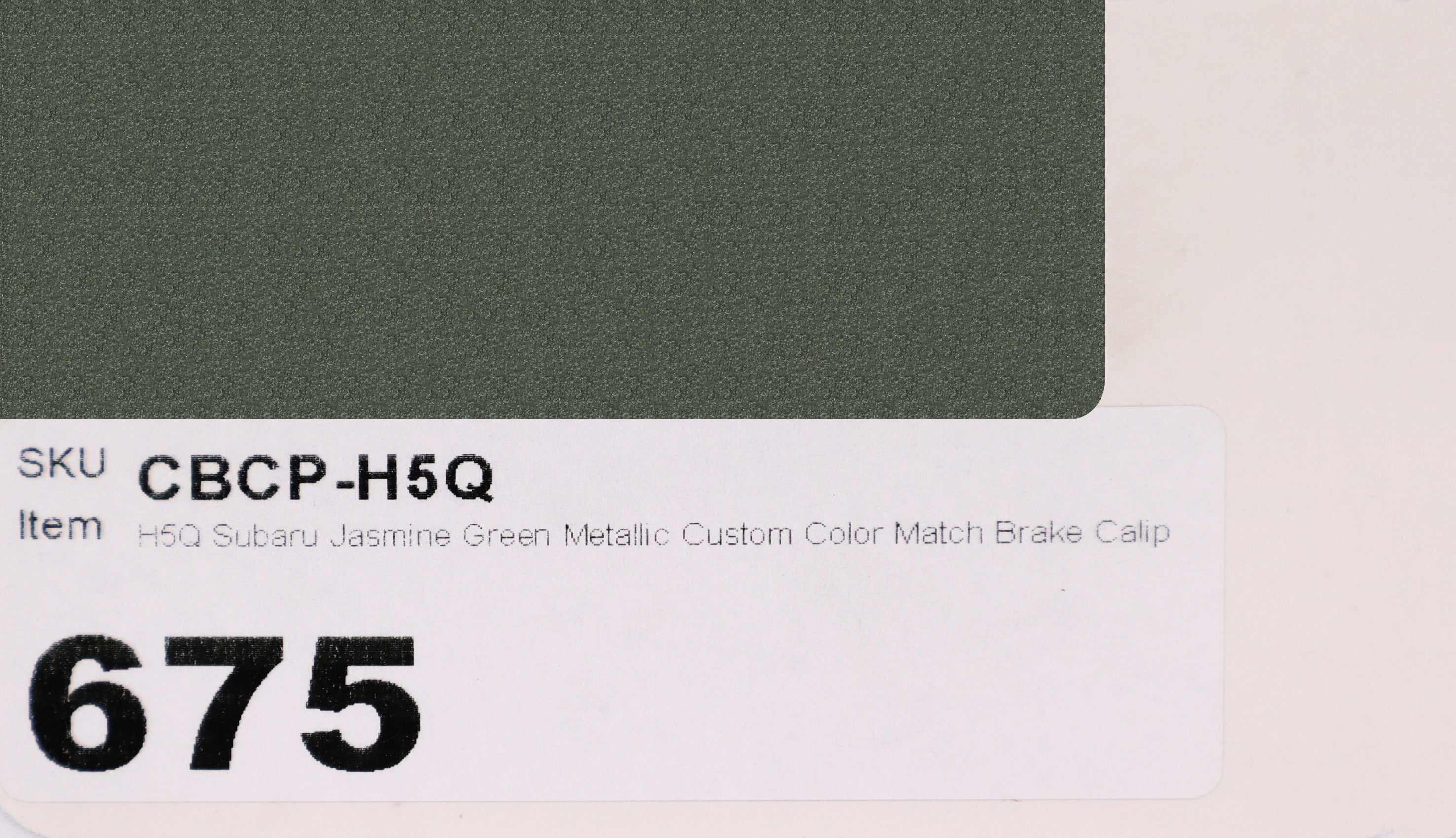 H5Q Subaru Jasmine Green Metallic Custom Color Match Brake Caliper Paint