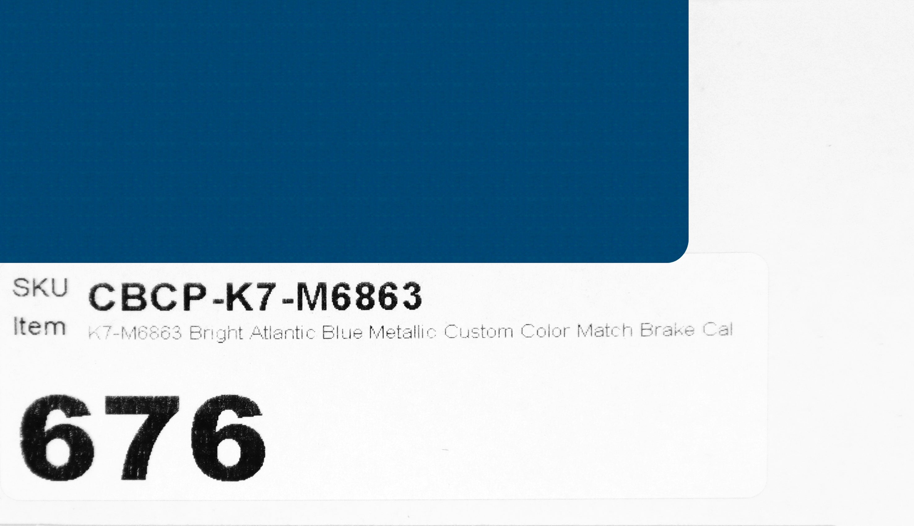 K7-M6863 Ford Bright Atlantic Blue Metallic Custom Color Match Brake Caliper Paint