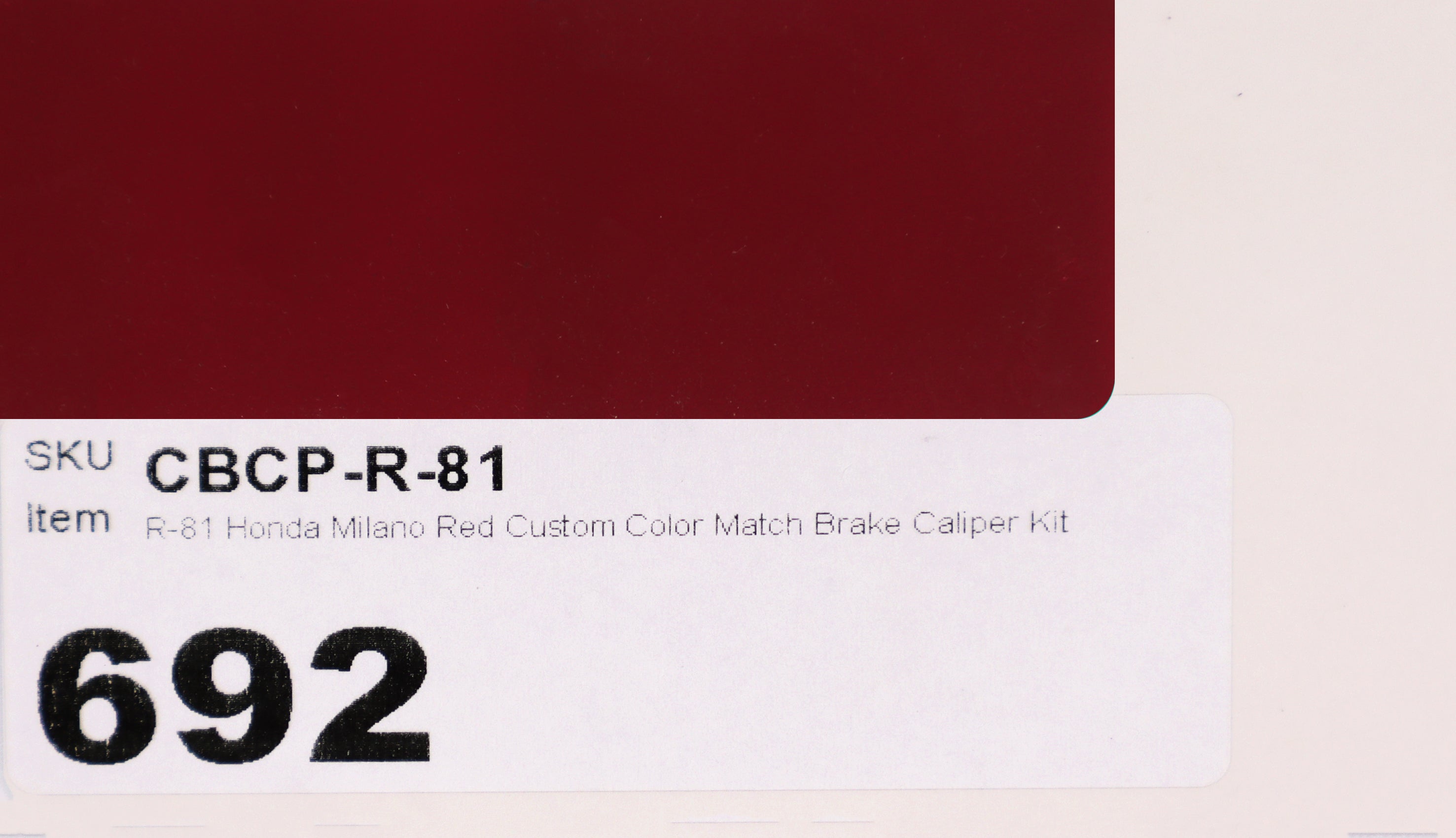 R-81 Honda Milano Red Custom Color Match Brake Caliper Paint