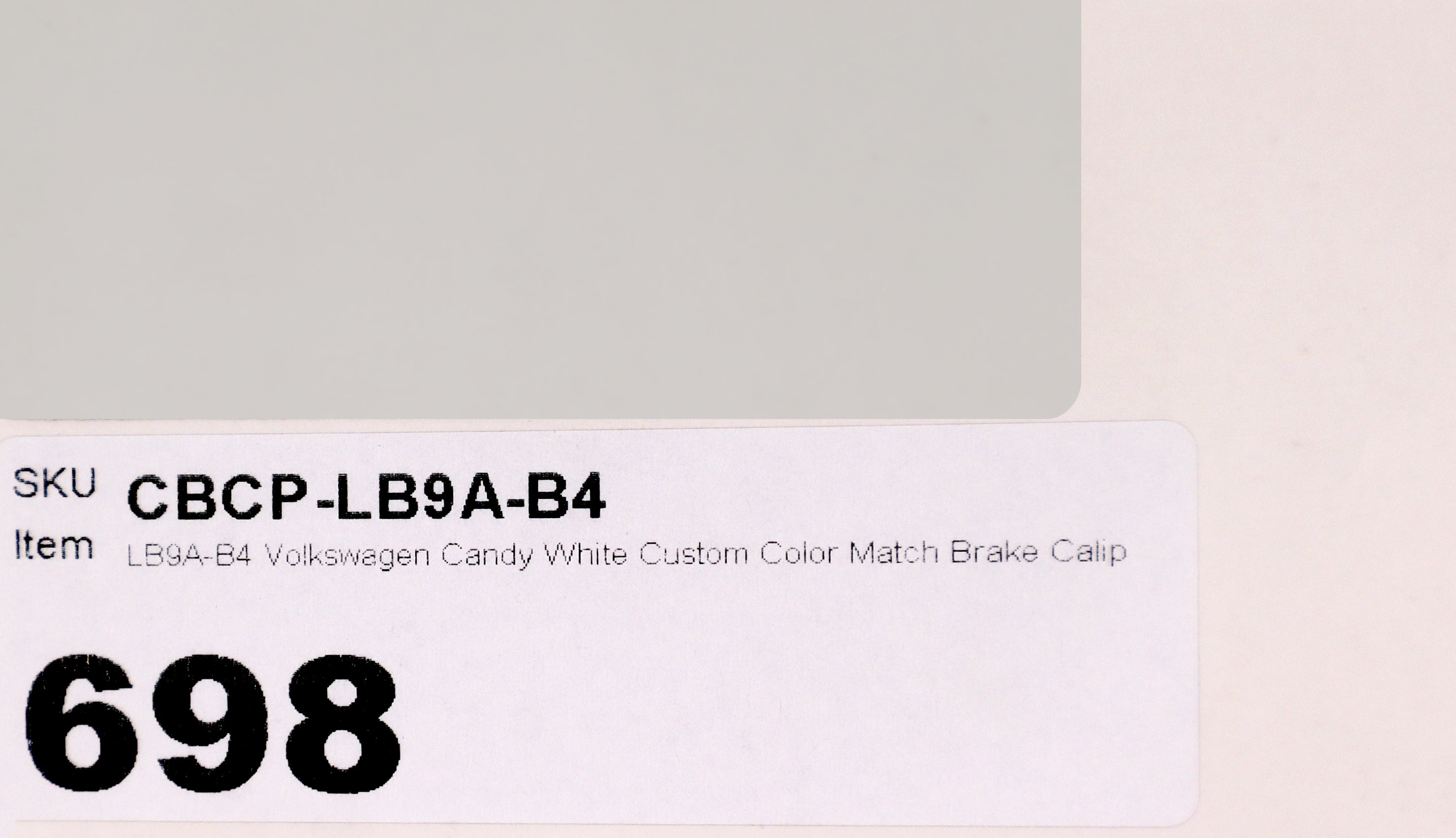 LB9A-B4 Volkswagen Candy White Custom Color Match Brake Caliper Paint