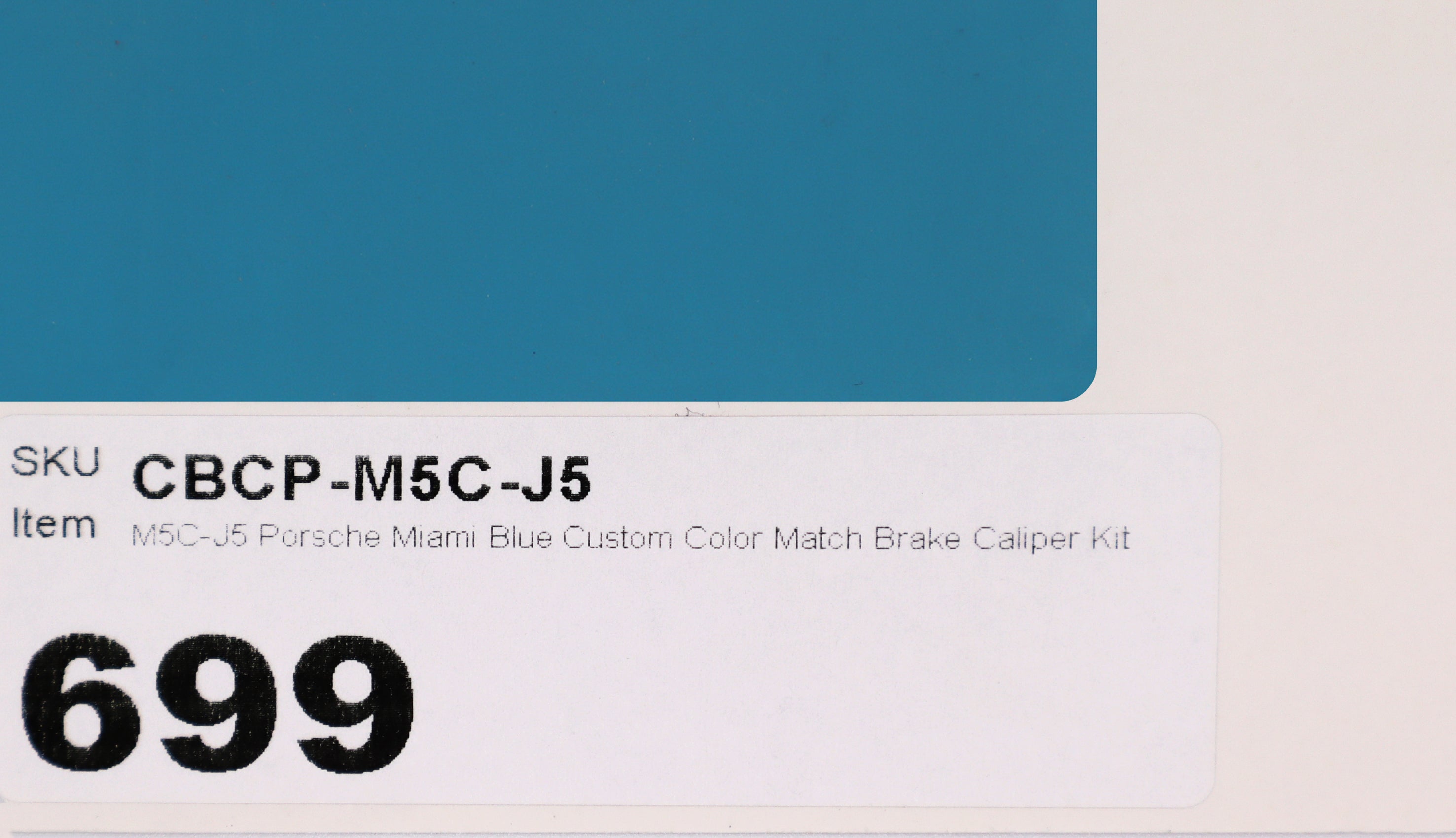 M5C-J5 Porsche Miami Blue Custom Color Match Brake Caliper Paint