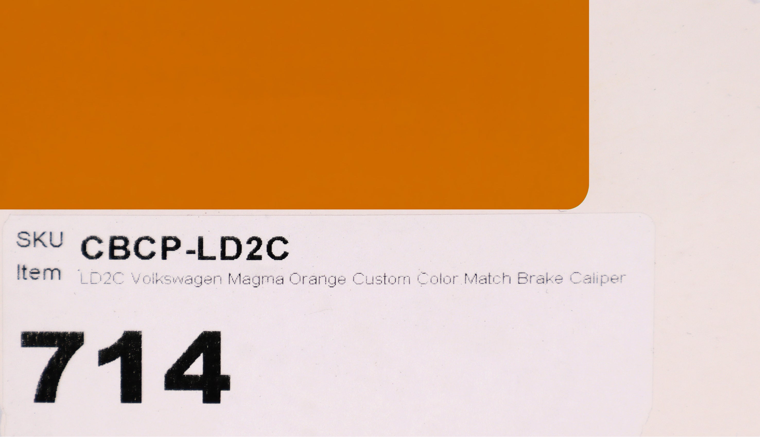 LD2C Volkswagen Magma Orange Custom Color Match Brake Caliper Paint