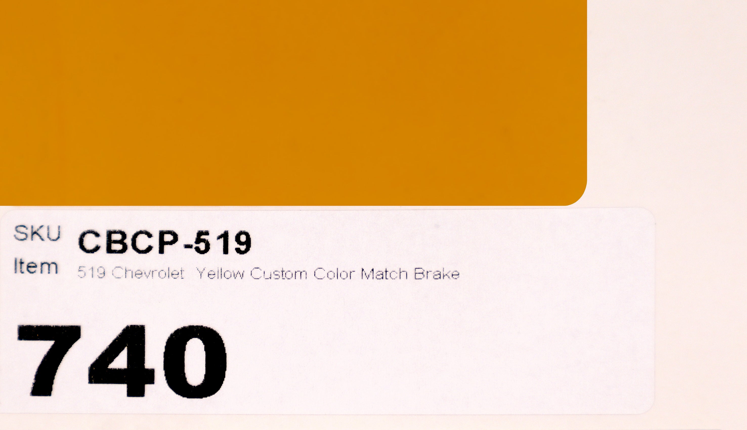 519 Chevrolet Yellow Custom Color Match Brake Caliper Paint